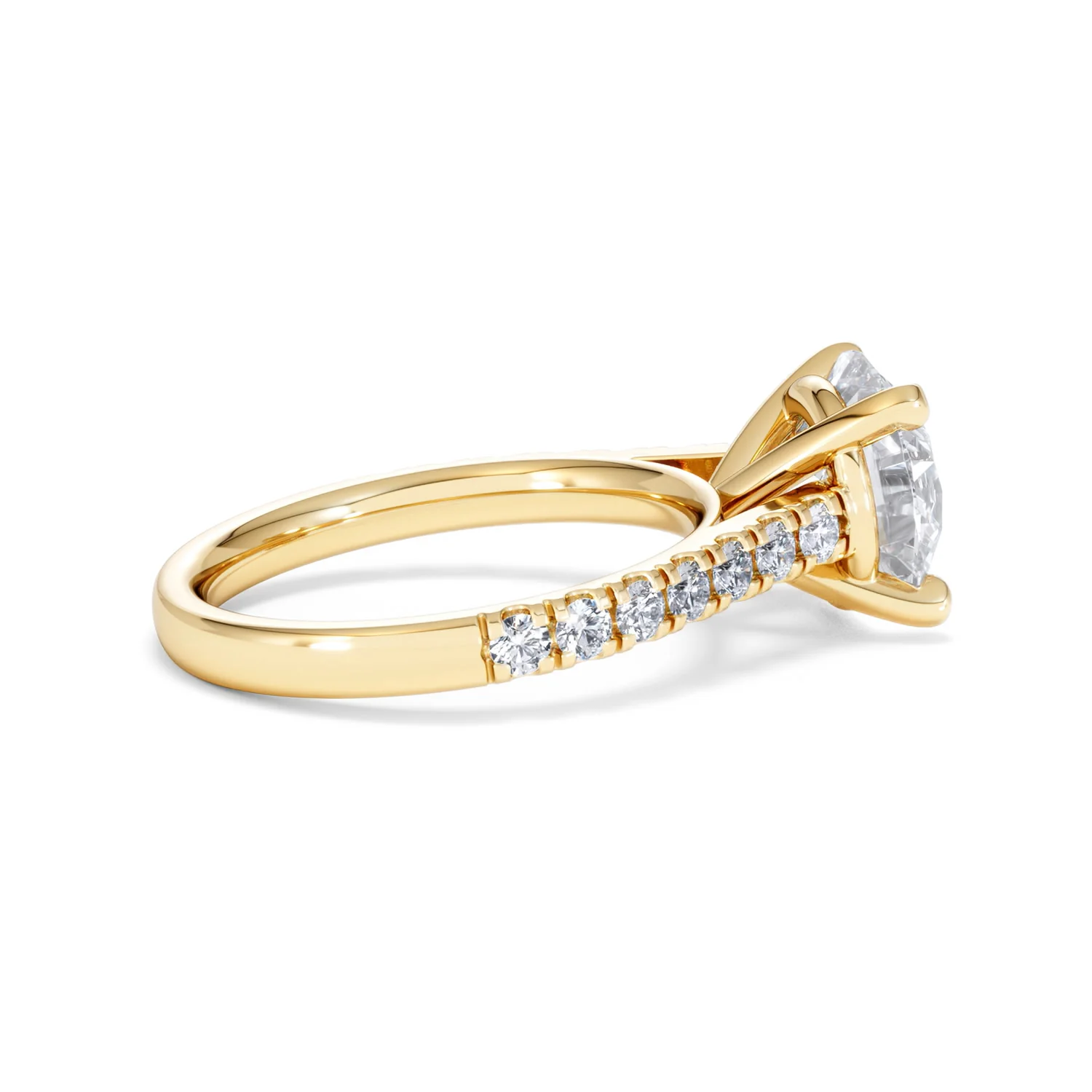 Natalia 3.45ct Lab Diamond Round Cut Engagement Ring in 18K Yellow Gold G/VS1 - Image 32