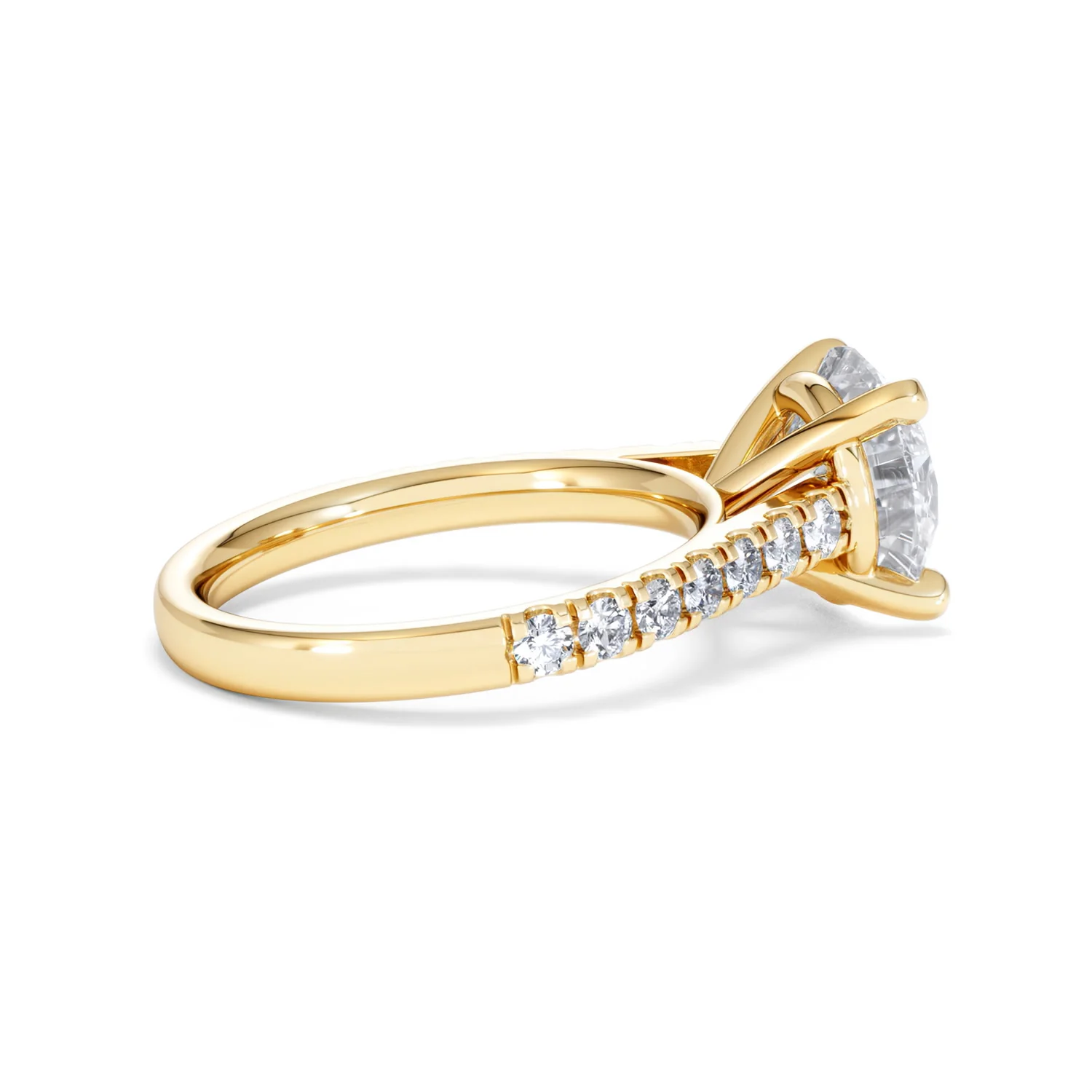 Natalia 3.45ct Lab Diamond Round Cut Engagement Ring in 18K Yellow Gold G/VS1 - Image 33