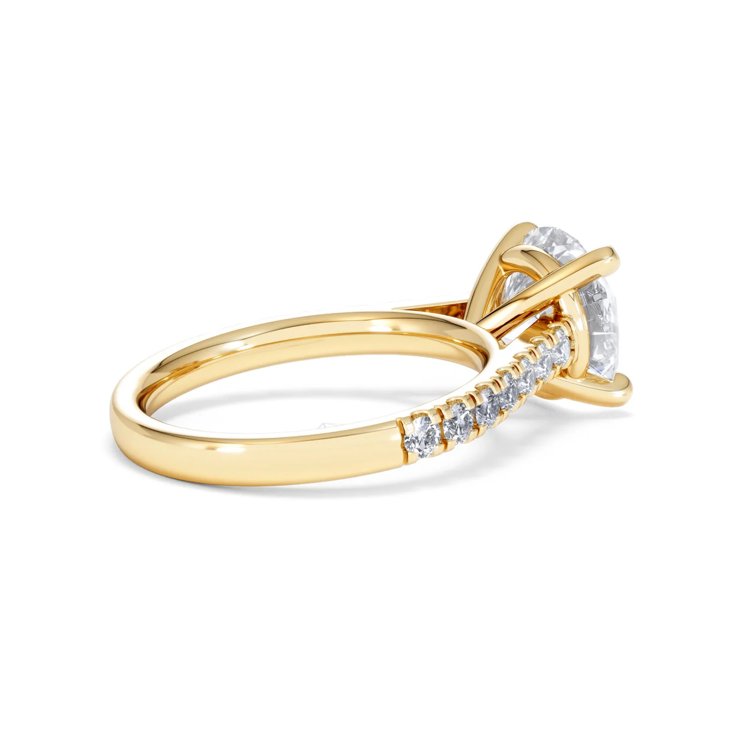 Natalia 3.45ct Lab Diamond Round Cut Engagement Ring in 18K Yellow Gold G/VS1 - Image 36