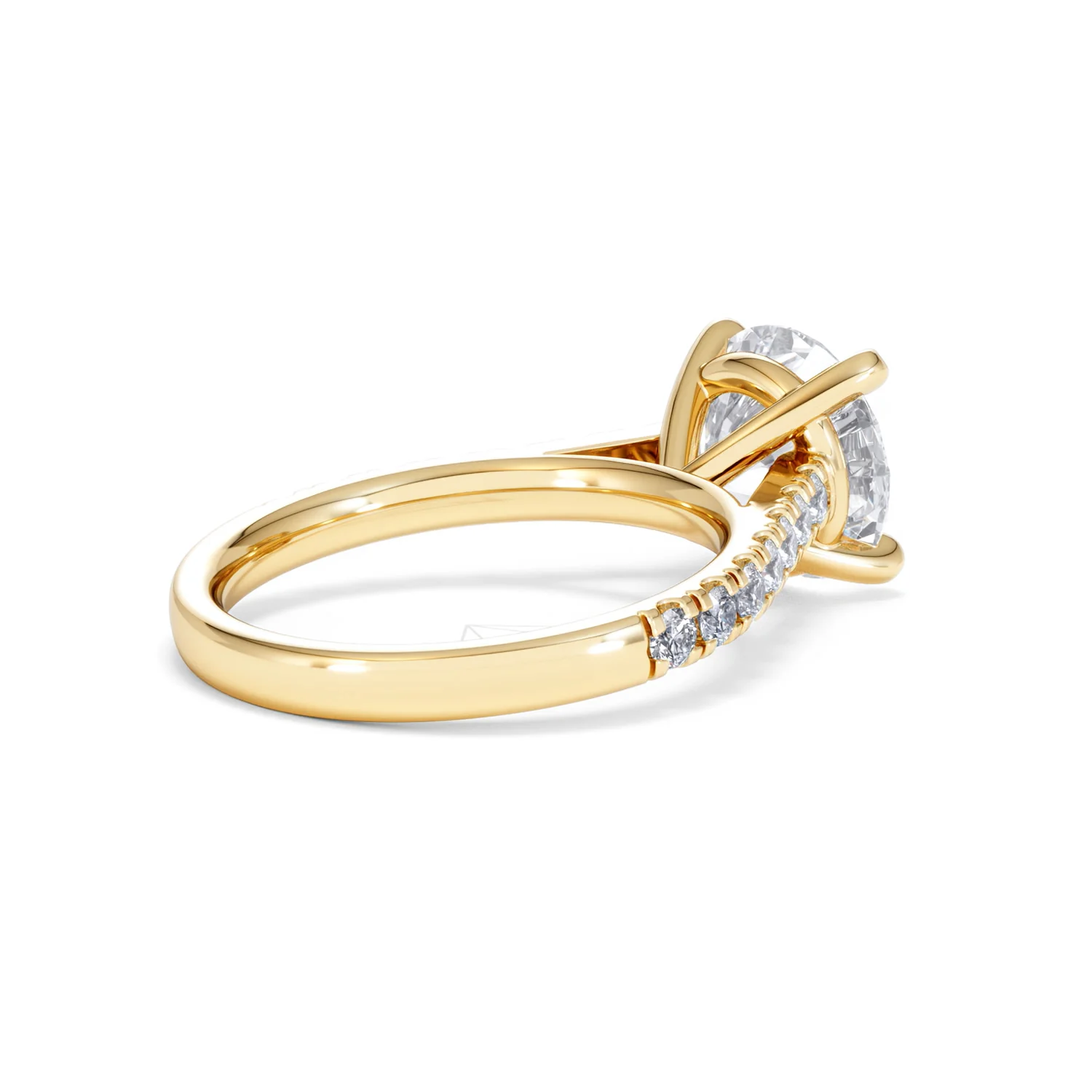 Natalia 3.45ct Lab Diamond Round Cut Engagement Ring in 18K Yellow Gold G/VS1 - Image 38