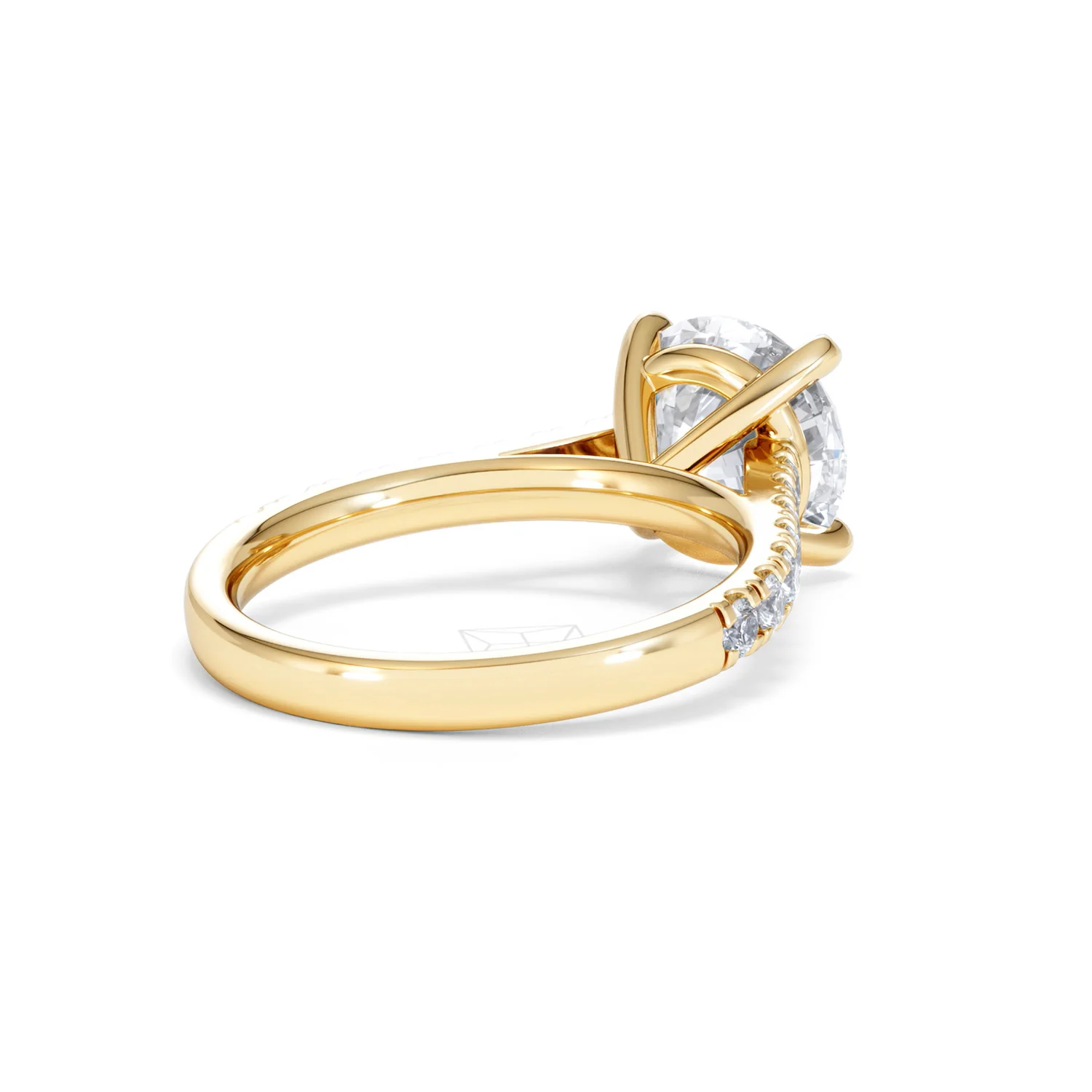 Natalia 3.45ct Lab Diamond Round Cut Engagement Ring in 18K Yellow Gold G/VS1 - Image 41