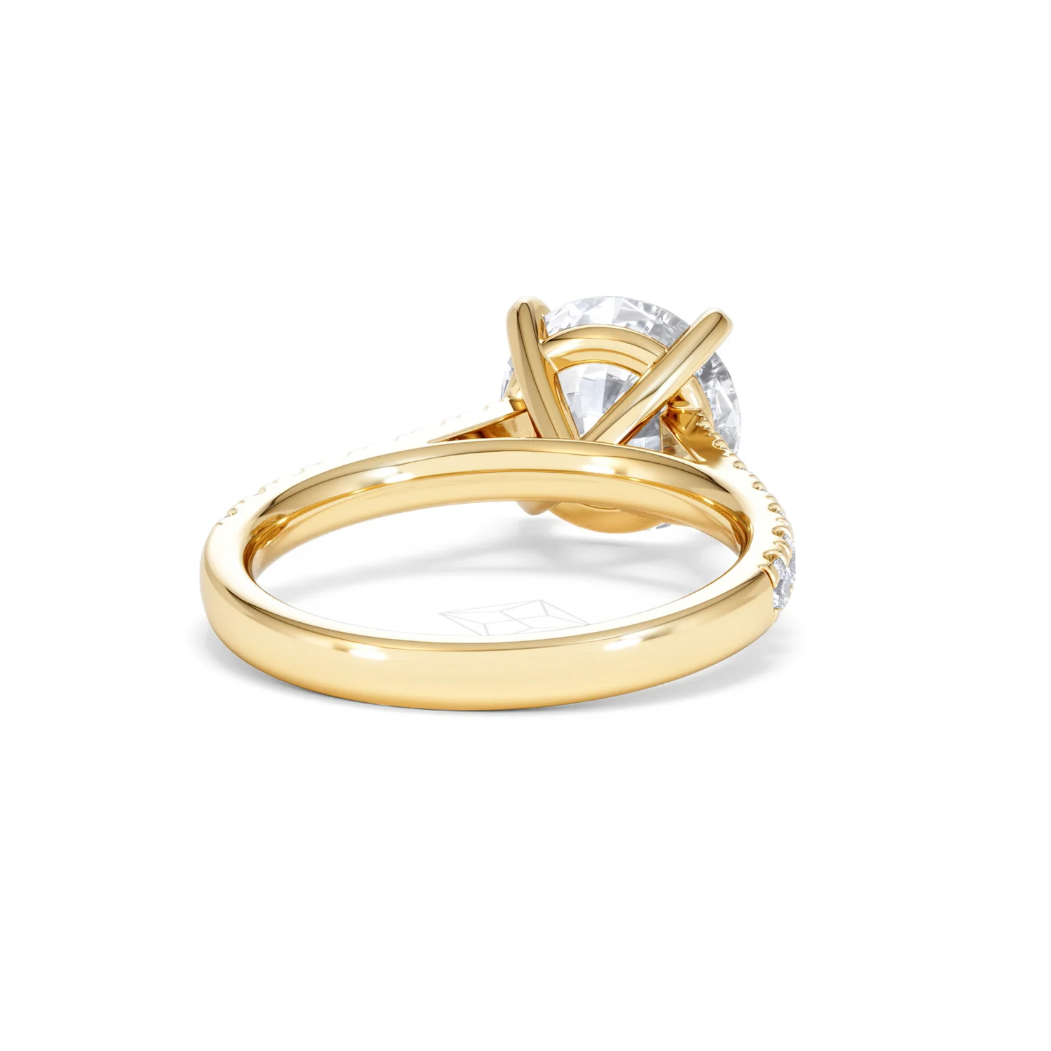 Natalia 3.45ct Lab Diamond Round Cut Engagement Ring in 18K Yellow Gold G/VS1 - Image 45