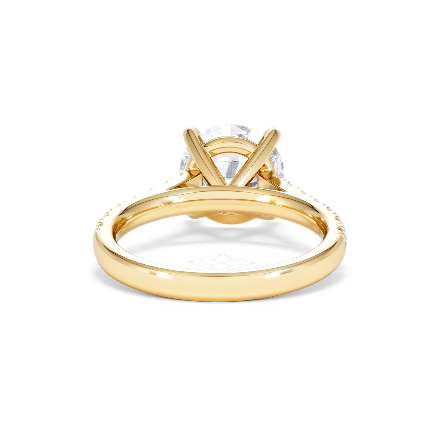 Natalia 3.45ct Lab Diamond Round Cut Engagement Ring in 18K Yellow Gold G/VS1 - Image 48