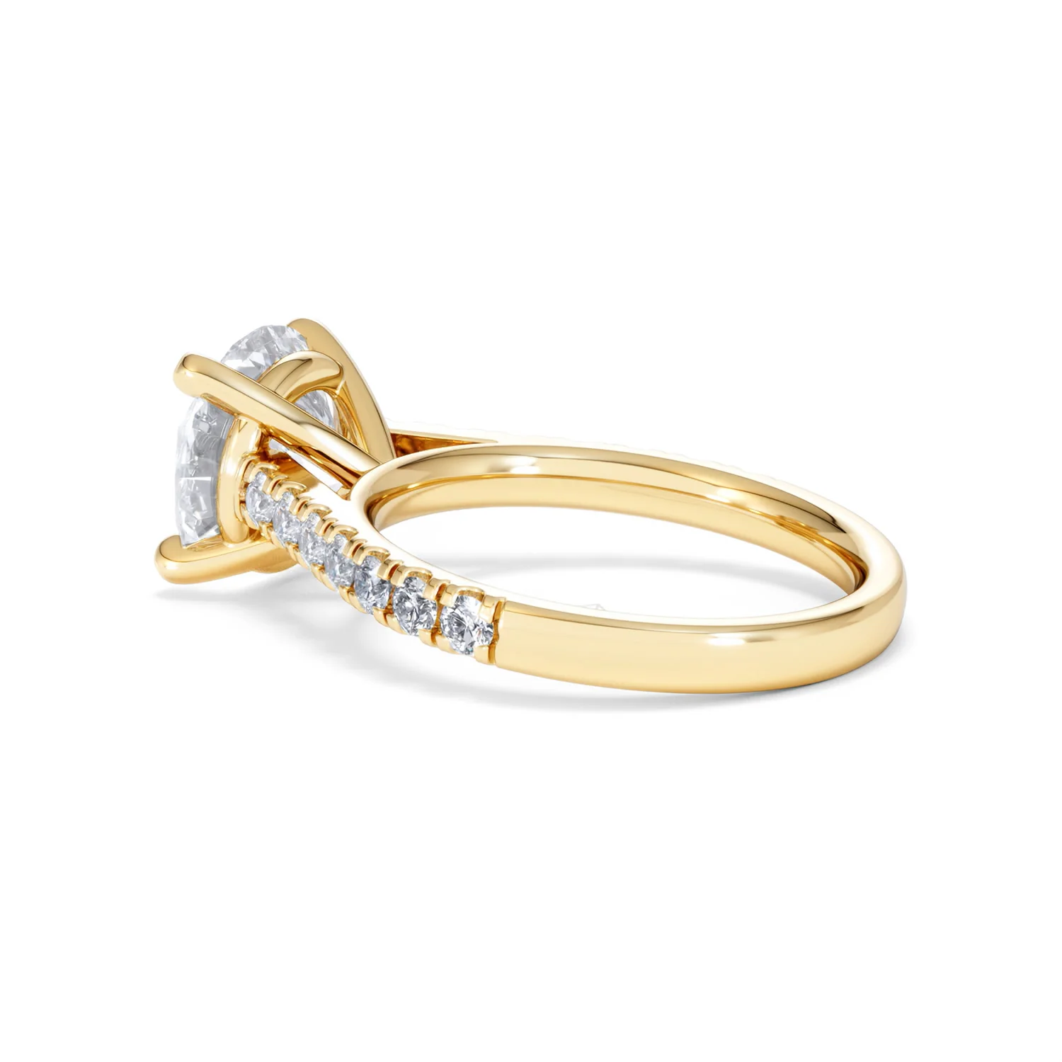 Natalia 3.45ct Lab Diamond Round Cut Engagement Ring in 18K Yellow Gold G/VS1 - Image 62