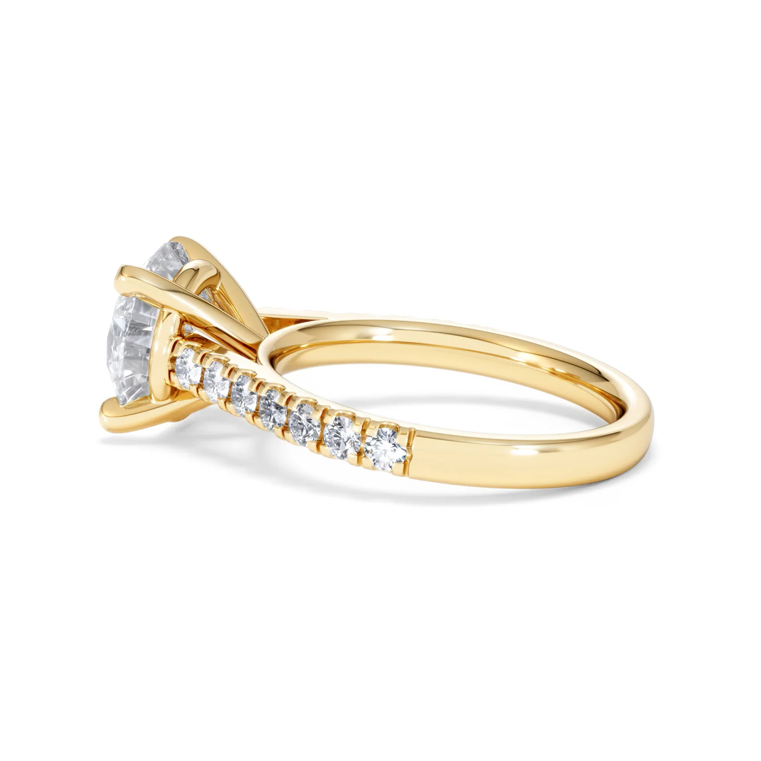 Natalia 3.45ct Lab Diamond Round Cut Engagement Ring in 18K Yellow Gold G/VS1 - Image 65