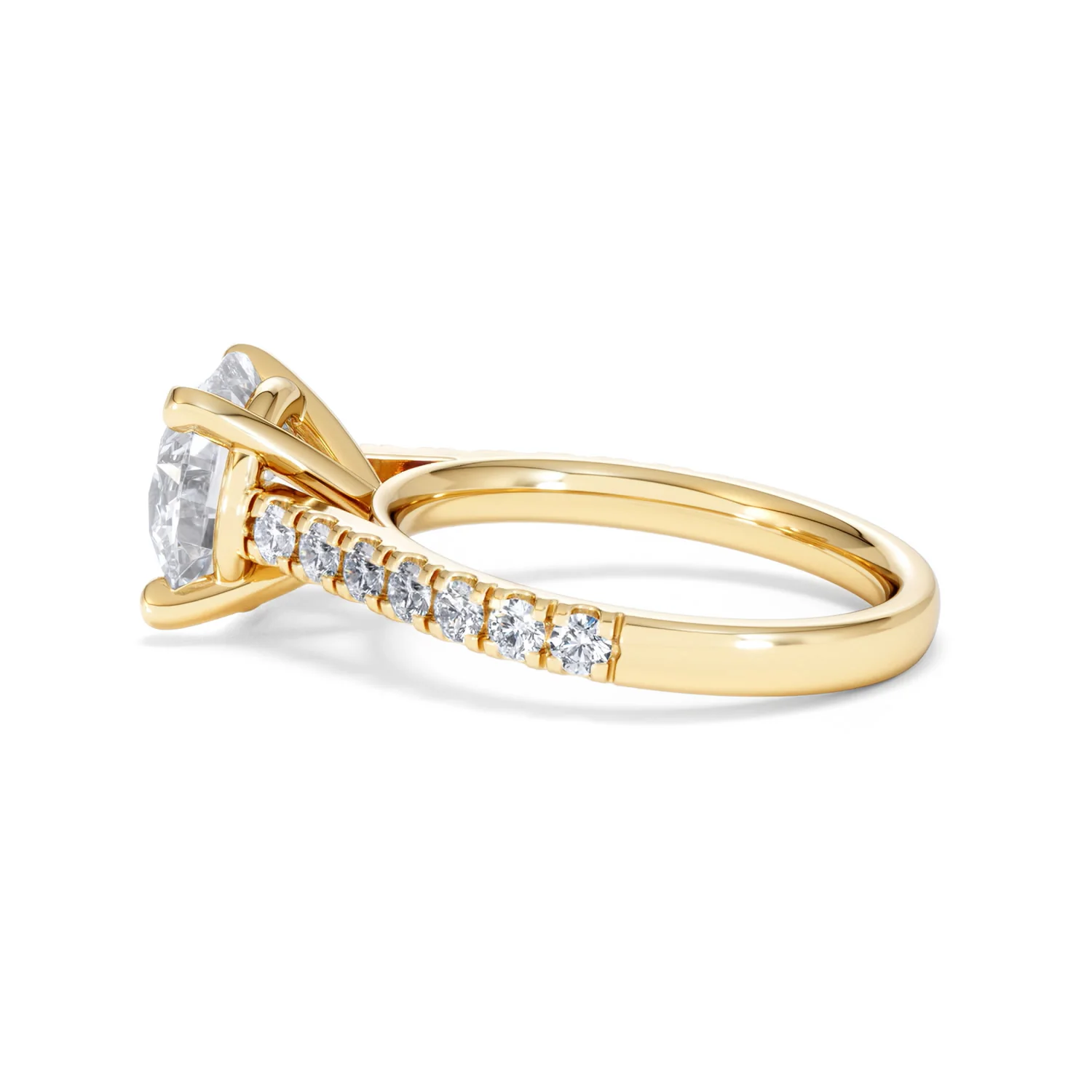 Natalia 3.45ct Lab Diamond Round Cut Engagement Ring in 18K Yellow Gold G/VS1 - Image 66