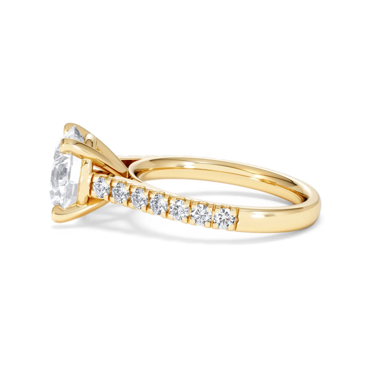 Natalia 3.45ct Lab Diamond Round Cut Engagement Ring in 18K Yellow Gold G/VS1 - Image 69