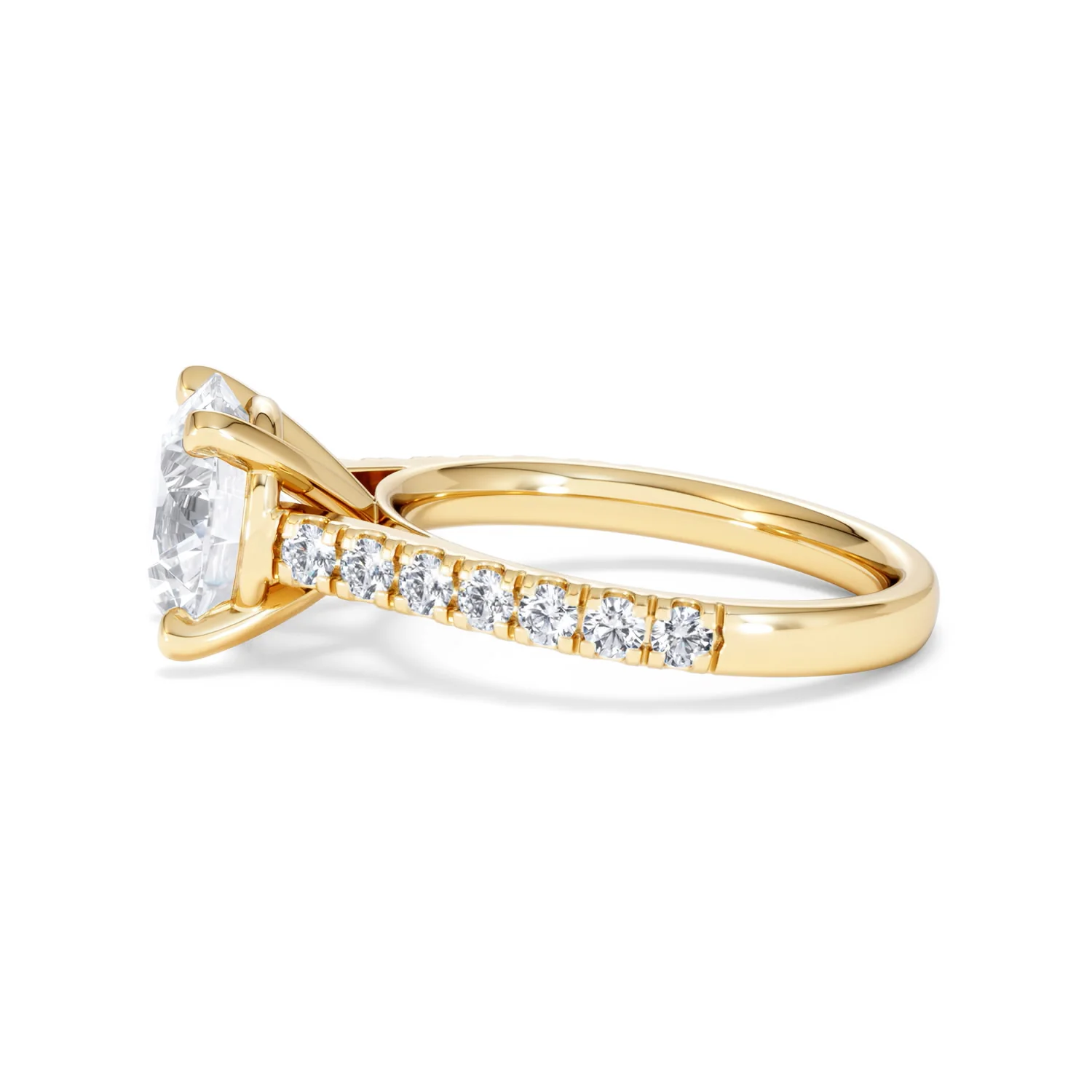 Natalia 3.45ct Lab Diamond Round Cut Engagement Ring in 18K Yellow Gold G/VS1 - Image 70