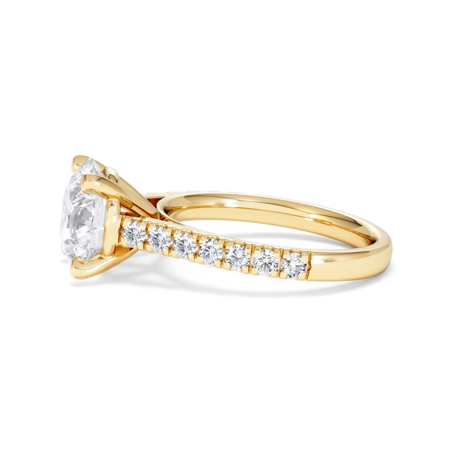Natalia 3.45ct Lab Diamond Round Cut Engagement Ring in 18K Yellow Gold G/VS1 - Image 71