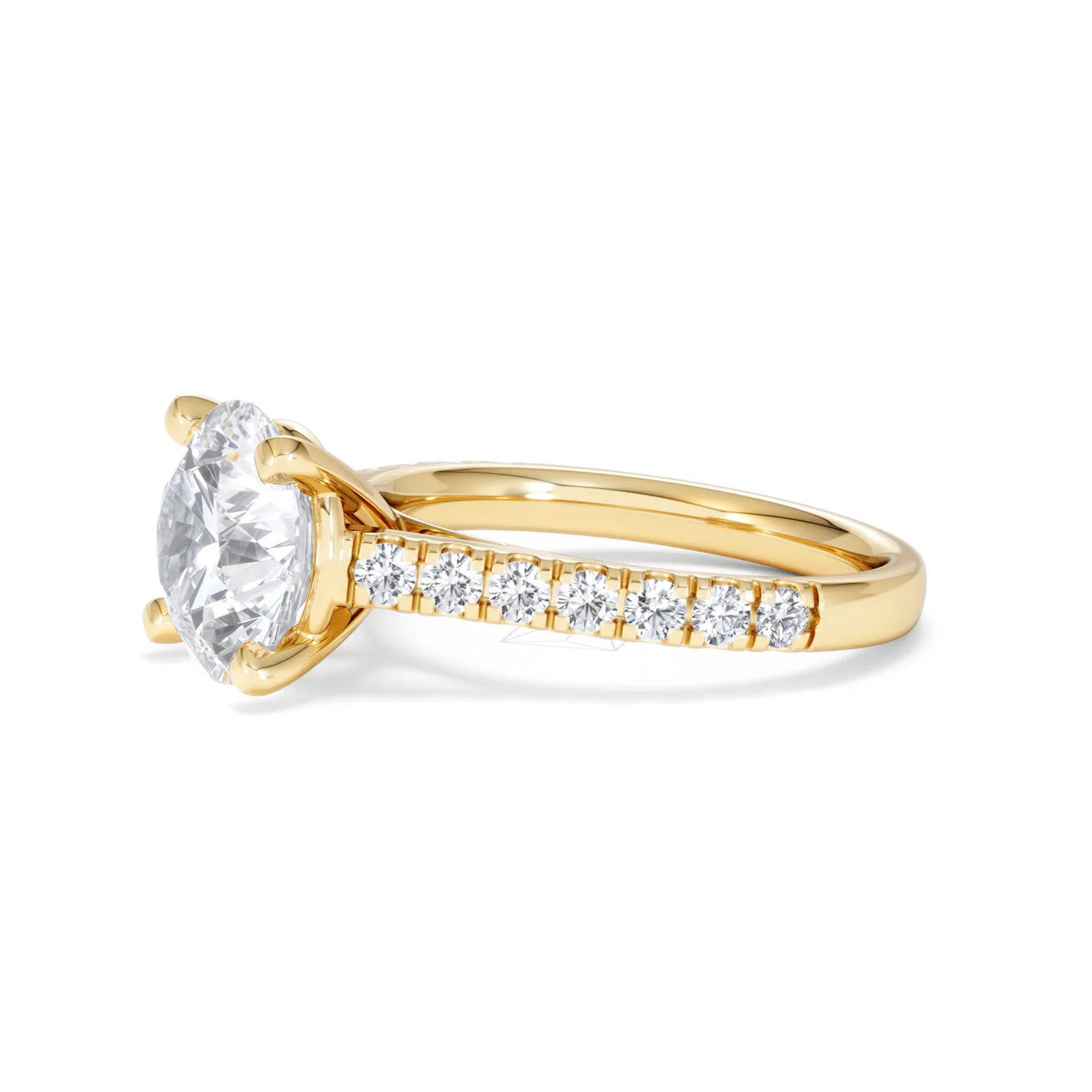 Natalia 3.45ct Lab Diamond Round Cut Engagement Ring in 18K Yellow Gold G/VS1 - Image 75