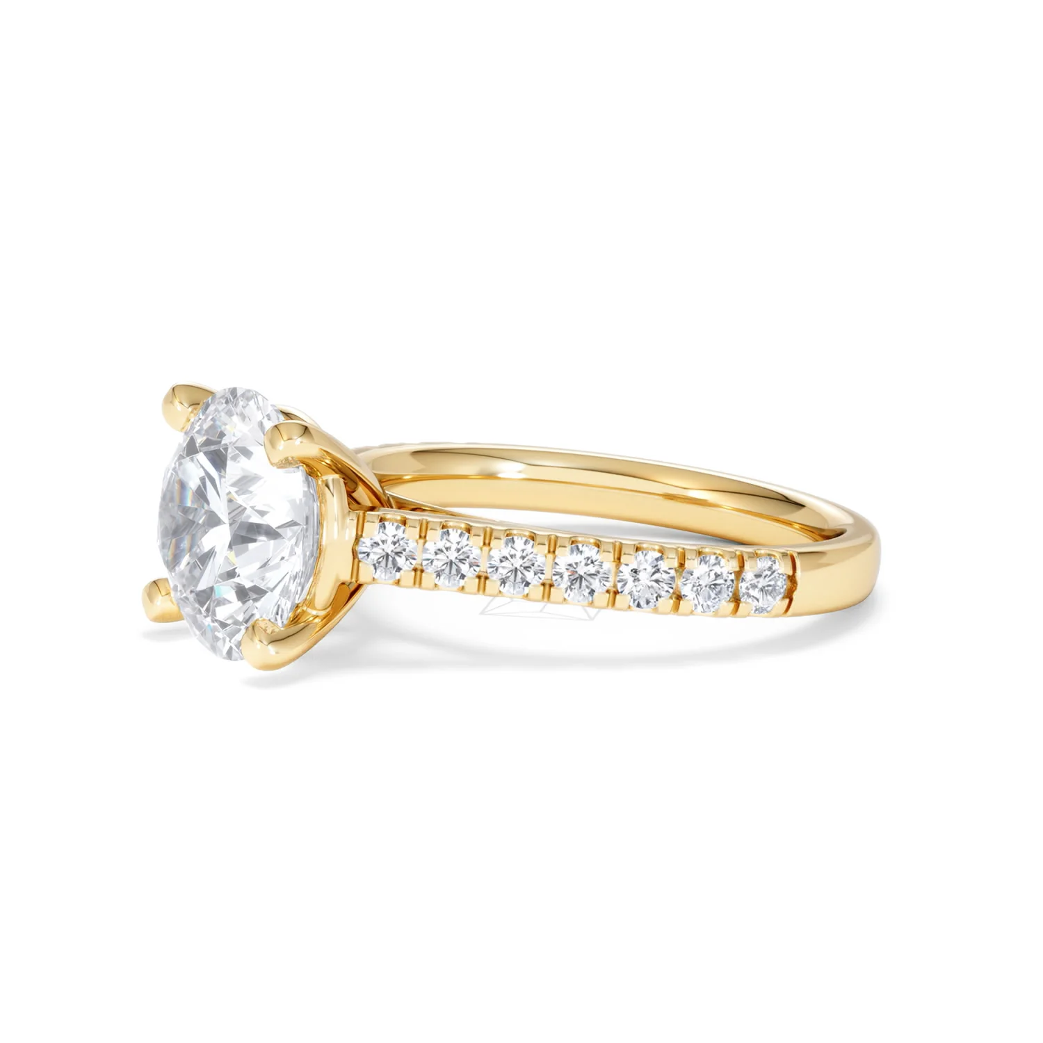 Natalia 3.45ct Lab Diamond Round Cut Engagement Ring in 18K Yellow Gold G/VS1 - Image 76