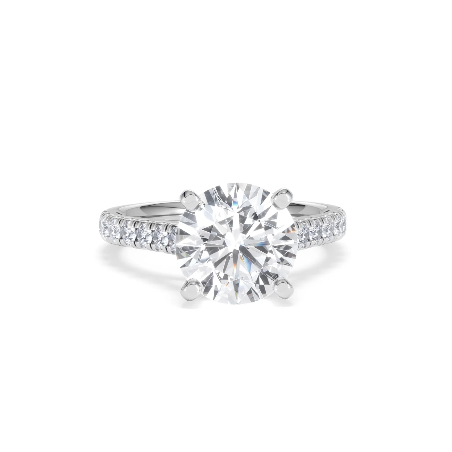 Natalia 3.45ct Lab Diamond Round Cut Engagement Ring in Platinum G/VS1 - Image 10