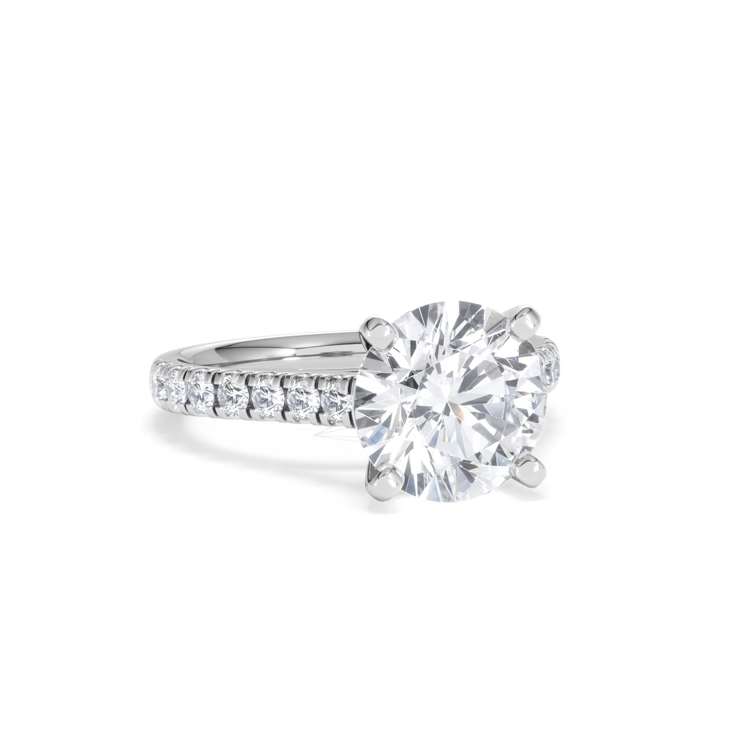 Natalia 3.45ct Lab Diamond Round Cut Engagement Ring in Platinum G/VS1 - Image 13