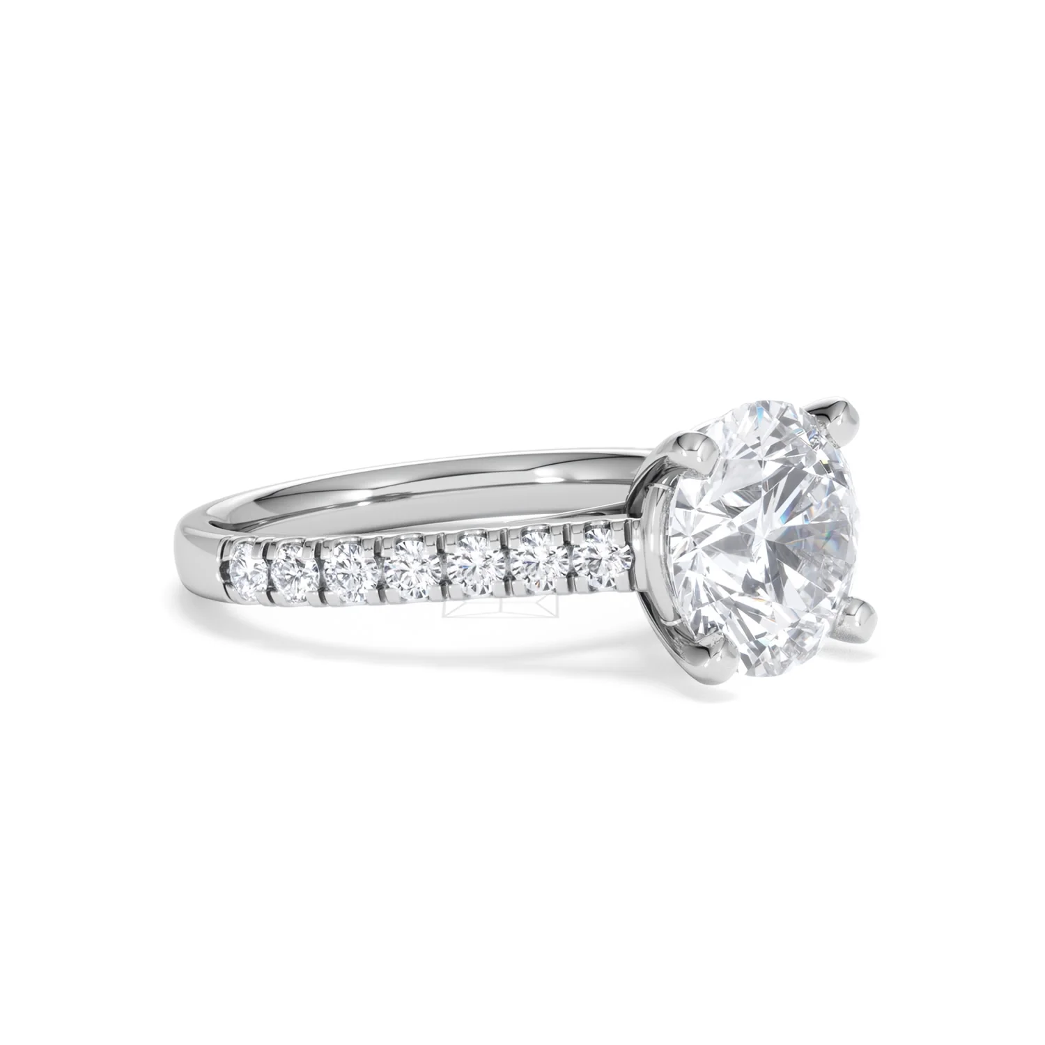 Natalia 3.45ct Lab Diamond Round Cut Engagement Ring in Platinum G/VS1 - Image 19