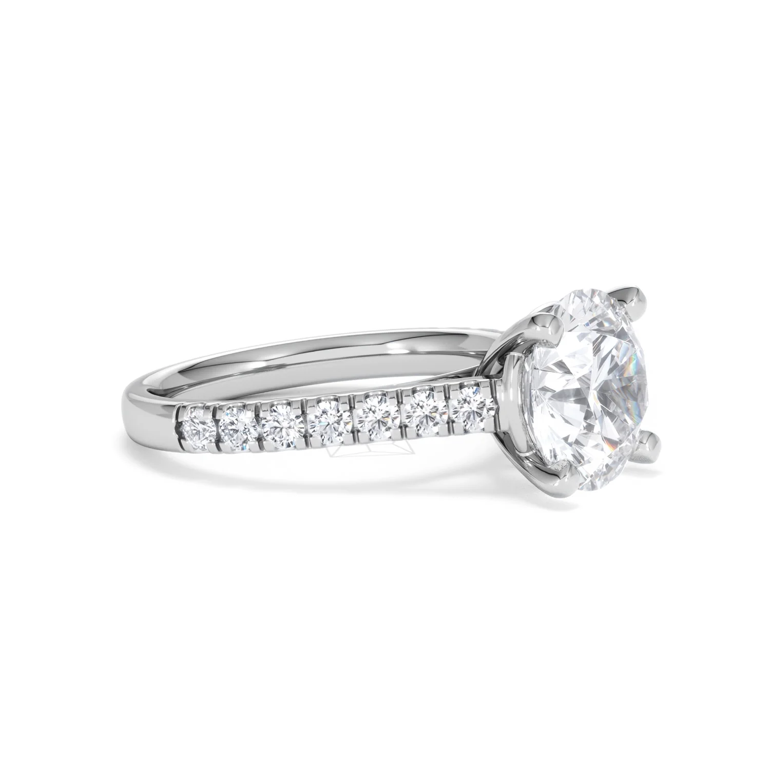 Natalia 3.45ct Lab Diamond Round Cut Engagement Ring in Platinum G/VS1 - Image 21