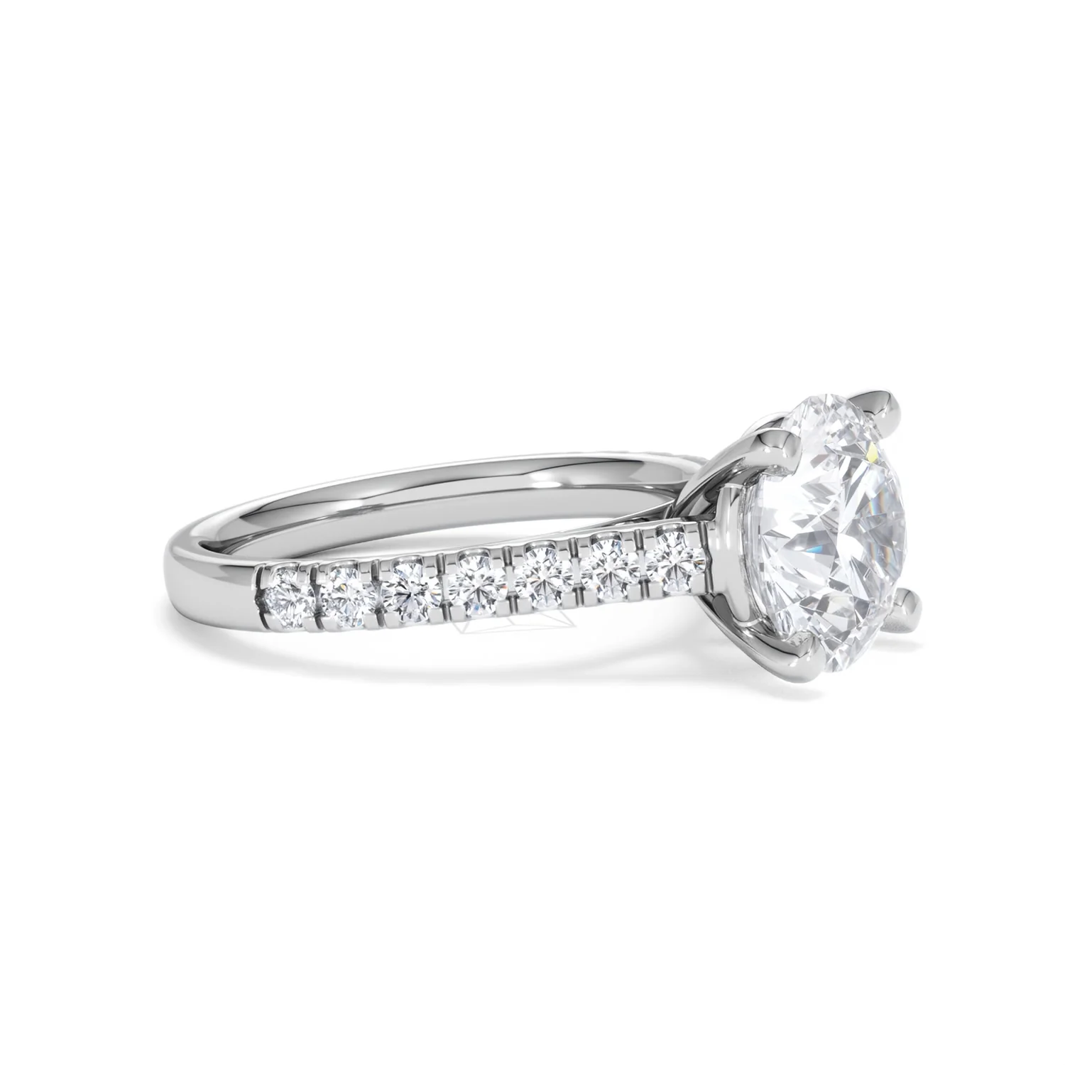 Natalia 3.45ct Lab Diamond Round Cut Engagement Ring in Platinum G/VS1 - Image 22