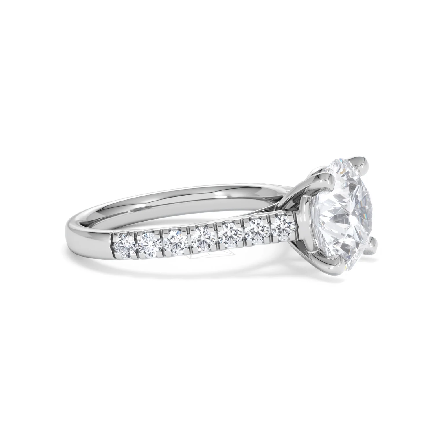 Natalia 3.45ct Lab Diamond Round Cut Engagement Ring in Platinum G/VS1 - Image 23