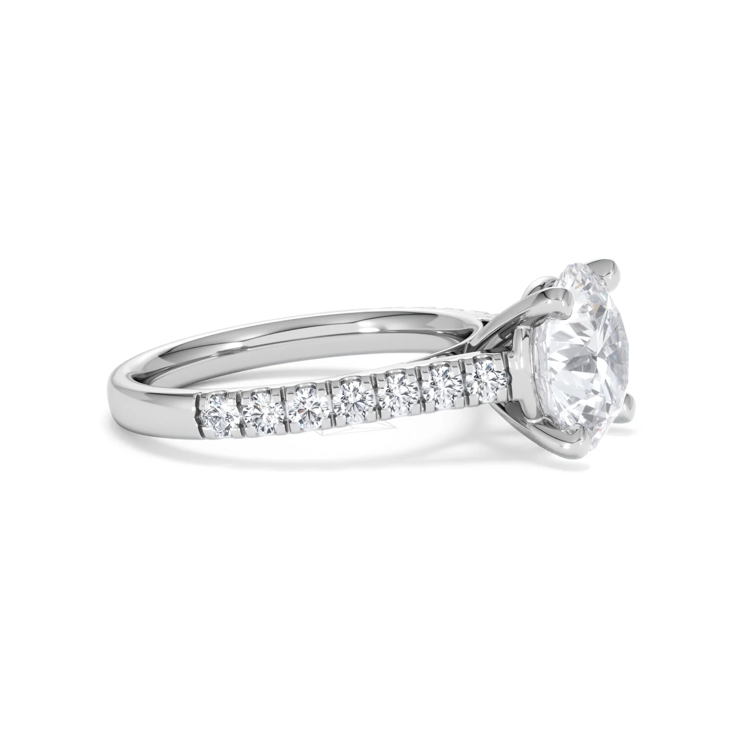 Natalia 3.45ct Lab Diamond Round Cut Engagement Ring in Platinum G/VS1 - Image 24