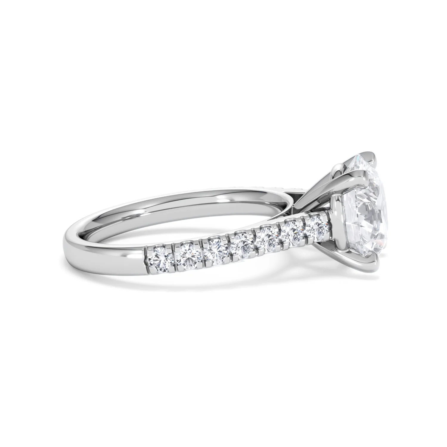 Natalia 3.45ct Lab Diamond Round Cut Engagement Ring in Platinum G/VS1 - Image 27
