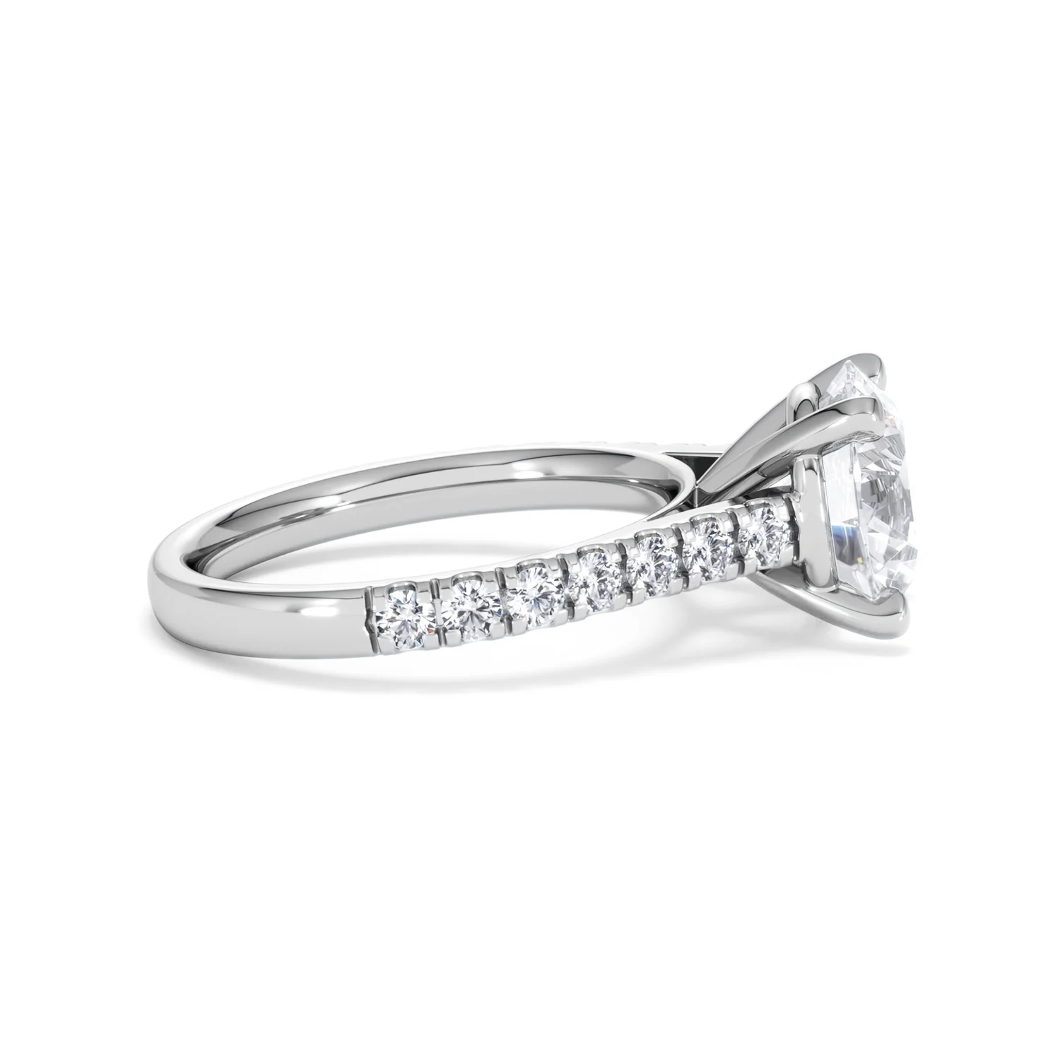 Natalia 3.45ct Lab Diamond Round Cut Engagement Ring in Platinum G/VS1 - Image 28