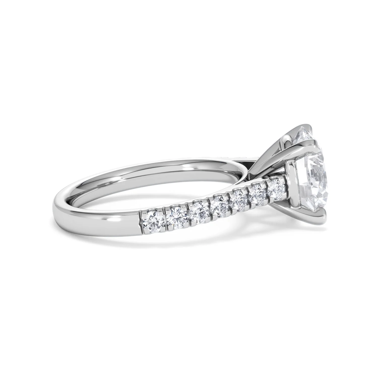 Natalia 3.45ct Lab Diamond Round Cut Engagement Ring in Platinum G/VS1 - Image 29