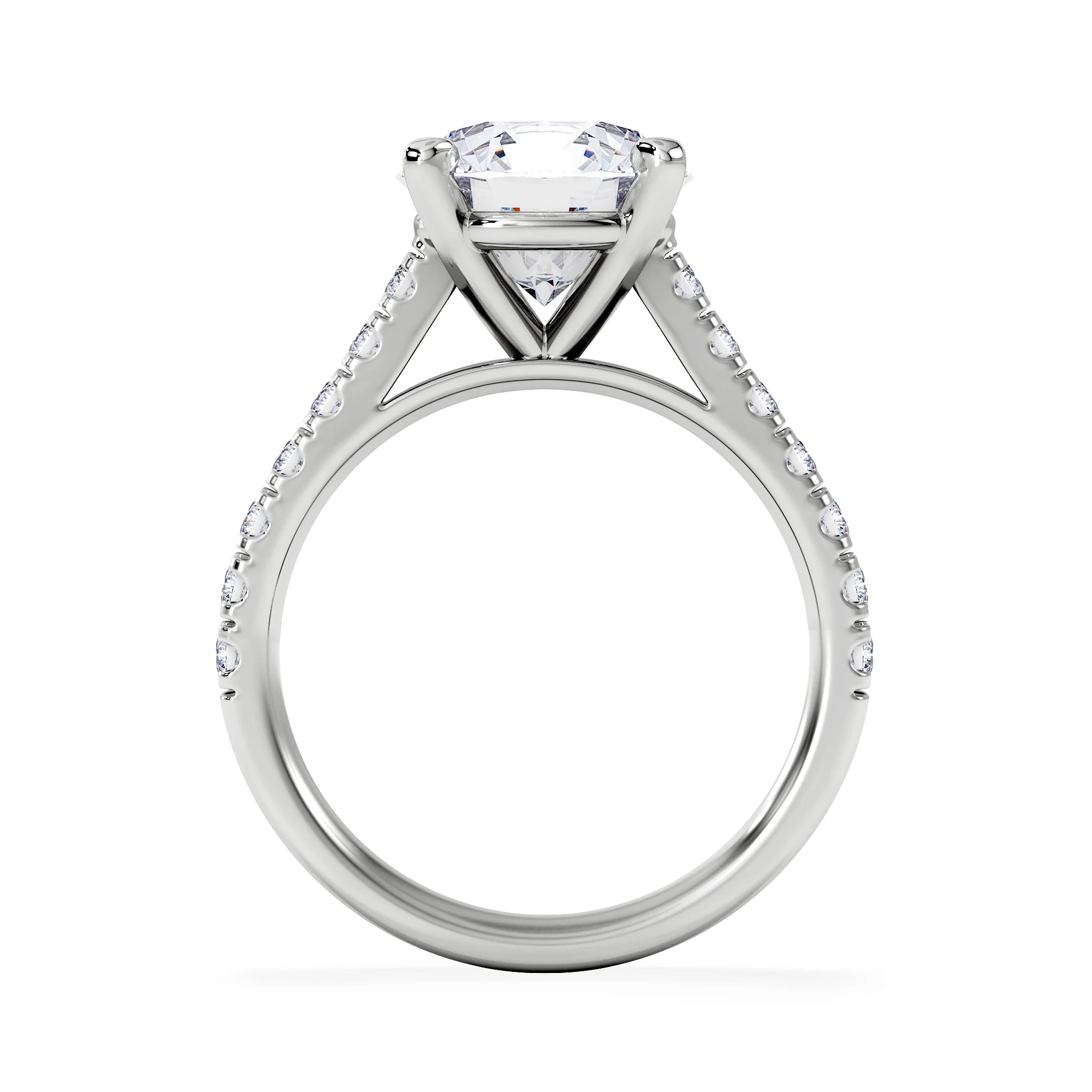 Natalia 3.45ct Lab Diamond Round Cut Engagement Ring in Platinum G/VS1 - Image 3