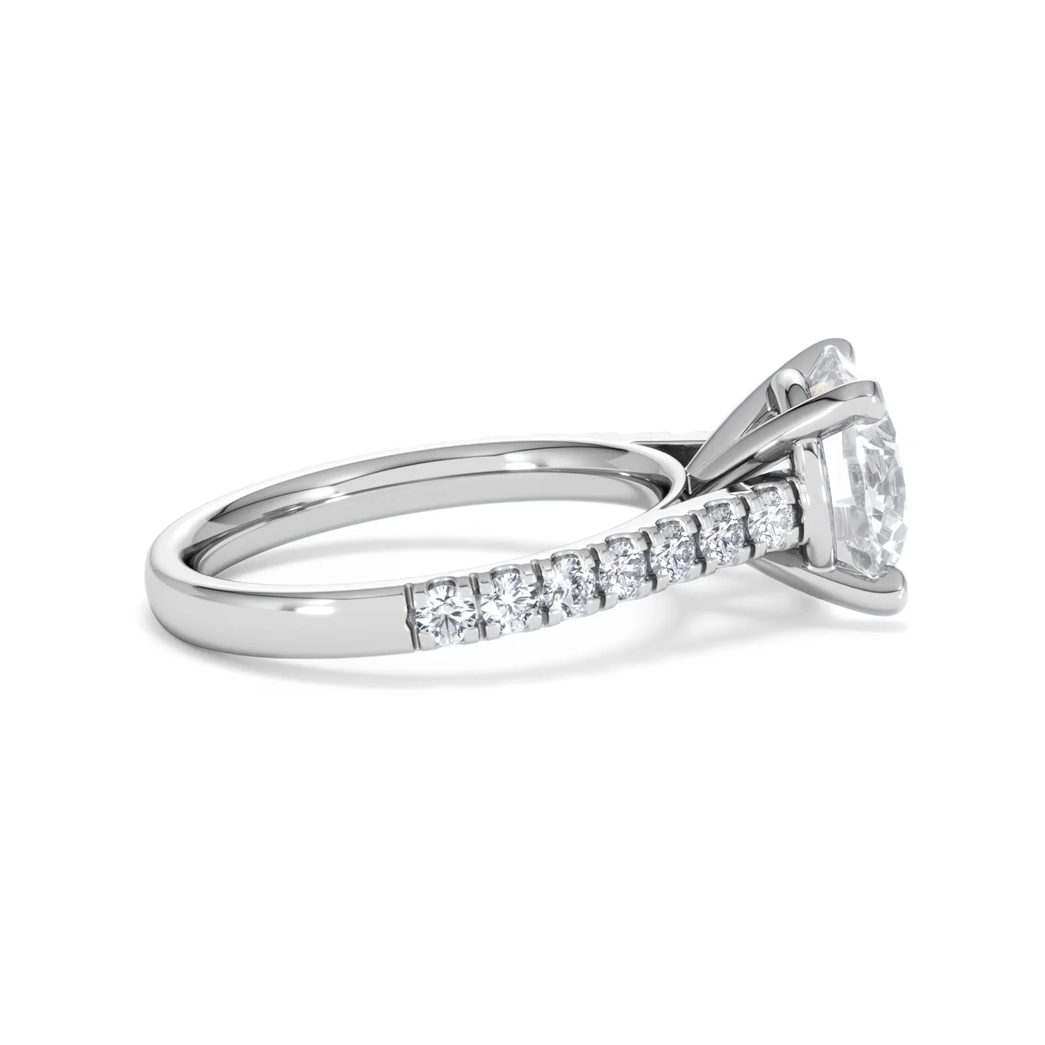Natalia 3.45ct Lab Diamond Round Cut Engagement Ring in Platinum G/VS1 - Image 30
