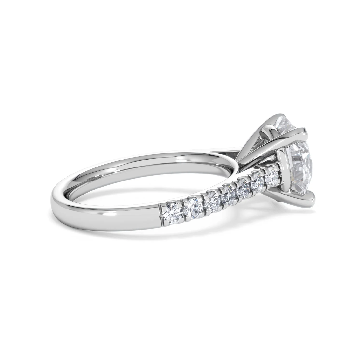 Natalia 3.45ct Lab Diamond Round Cut Engagement Ring in Platinum G/VS1 - Image 32