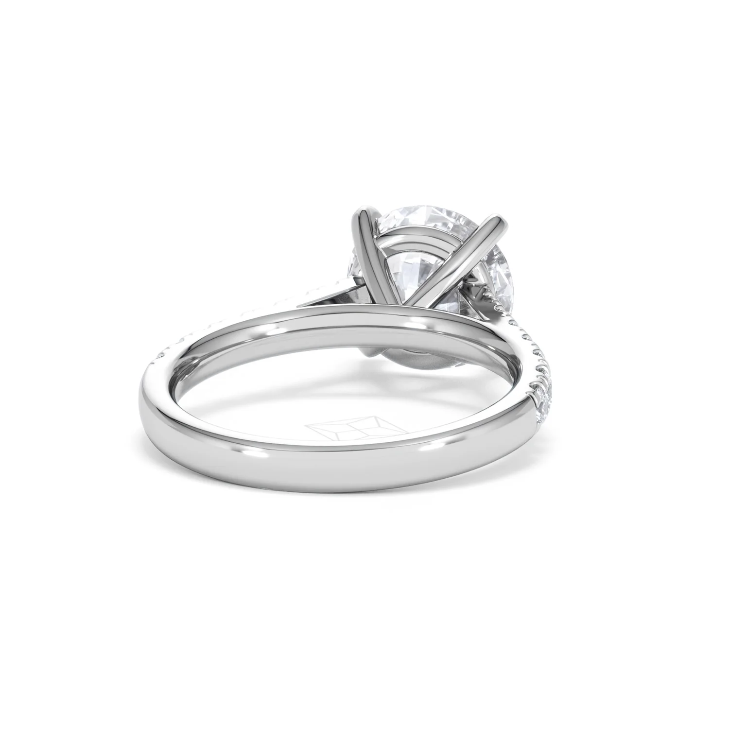 Natalia 3.45ct Lab Diamond Round Cut Engagement Ring in Platinum G/VS1 - Image 45