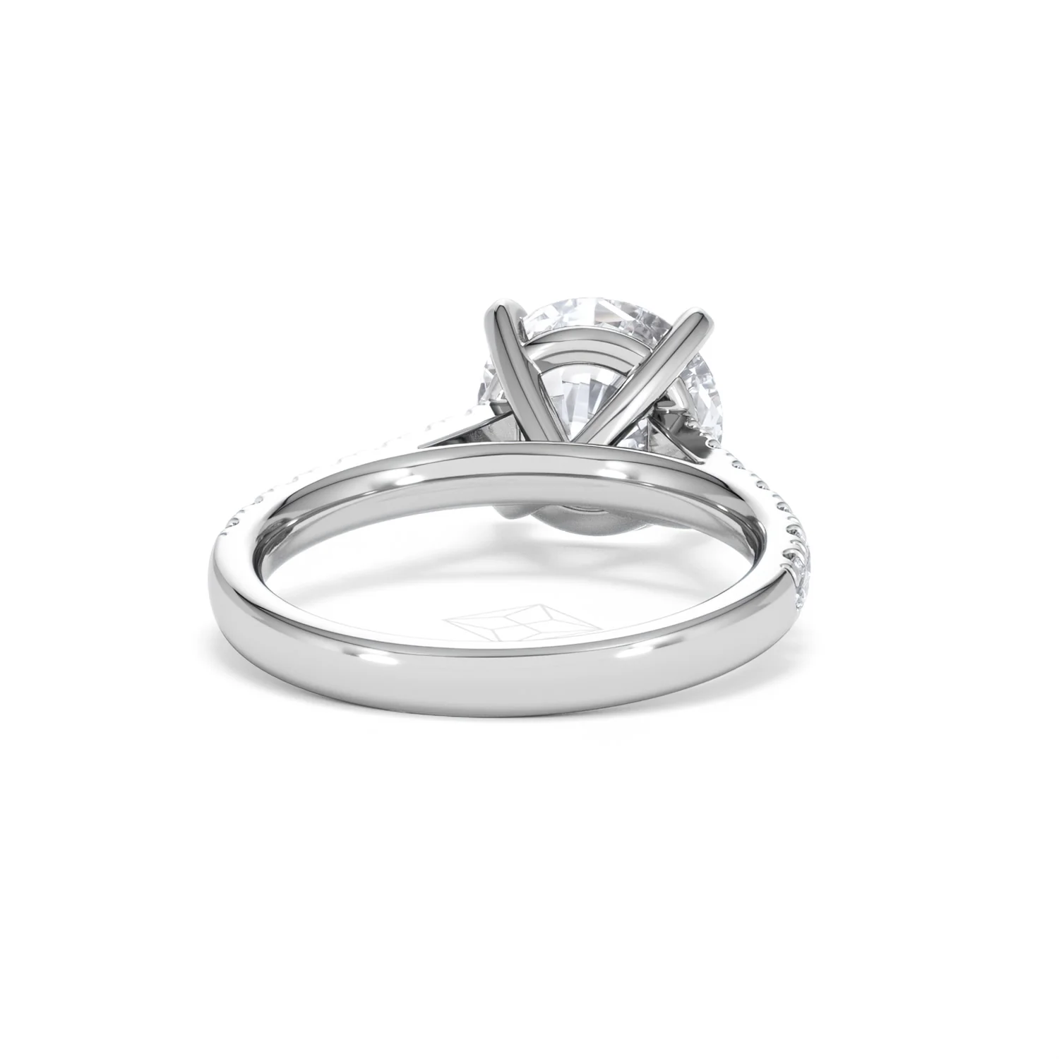 Natalia 3.45ct Lab Diamond Round Cut Engagement Ring in Platinum G/VS1 - Image 46