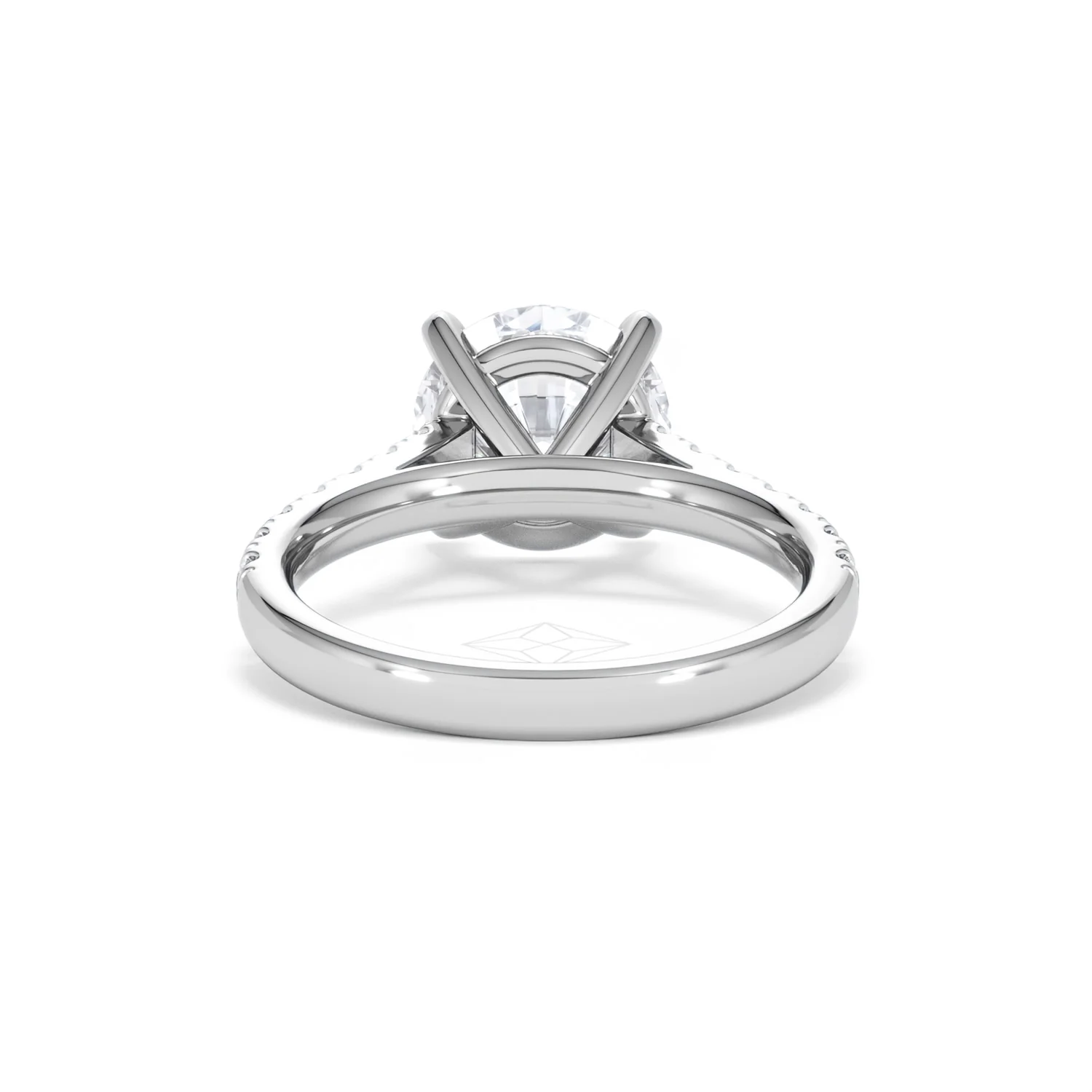 Natalia 3.45ct Lab Diamond Round Cut Engagement Ring in Platinum G/VS1 - Image 49