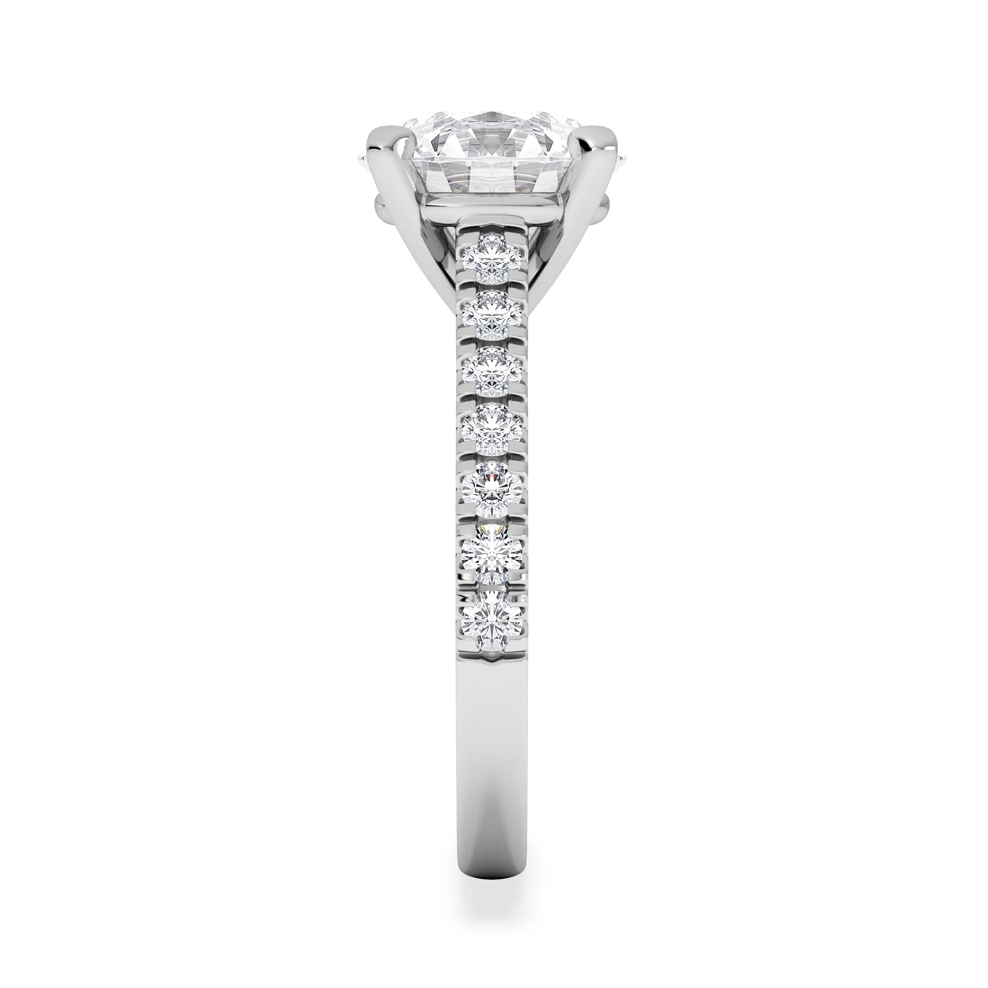 Natalia 3.45ct Lab Diamond Round Cut Engagement Ring in Platinum G/VS1 - Image 5