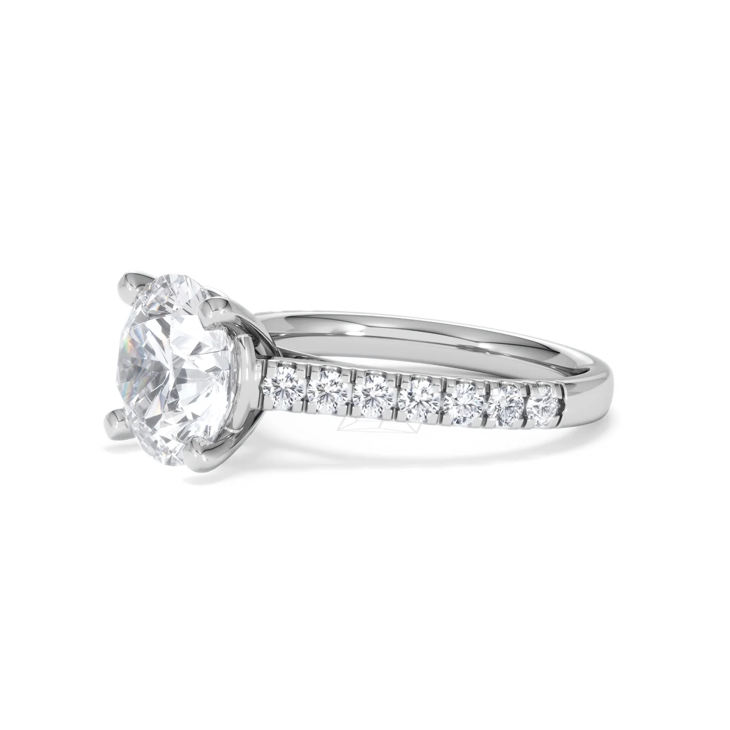 Natalia 3.45ct Lab Diamond Round Cut Engagement Ring in Platinum G/VS1 - Image 77