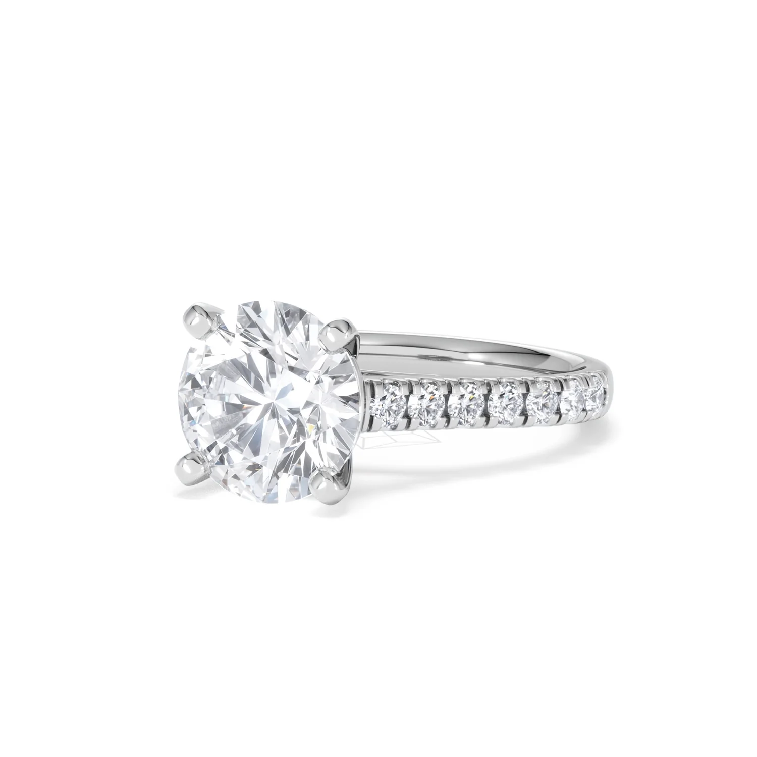 Natalia 3.45ct Lab Diamond Round Cut Engagement Ring in Platinum G/VS1 - Image 83