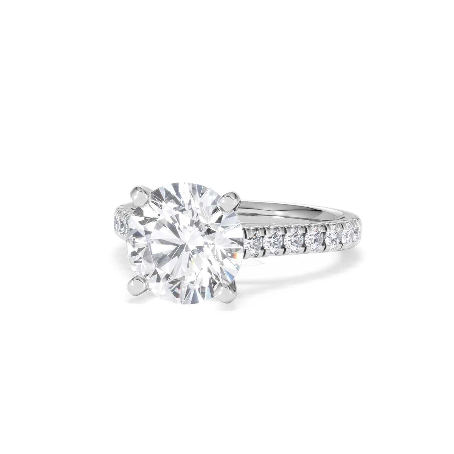 Natalia 3.45ct Lab Diamond Round Cut Engagement Ring in Platinum G/VS1 - Image 85
