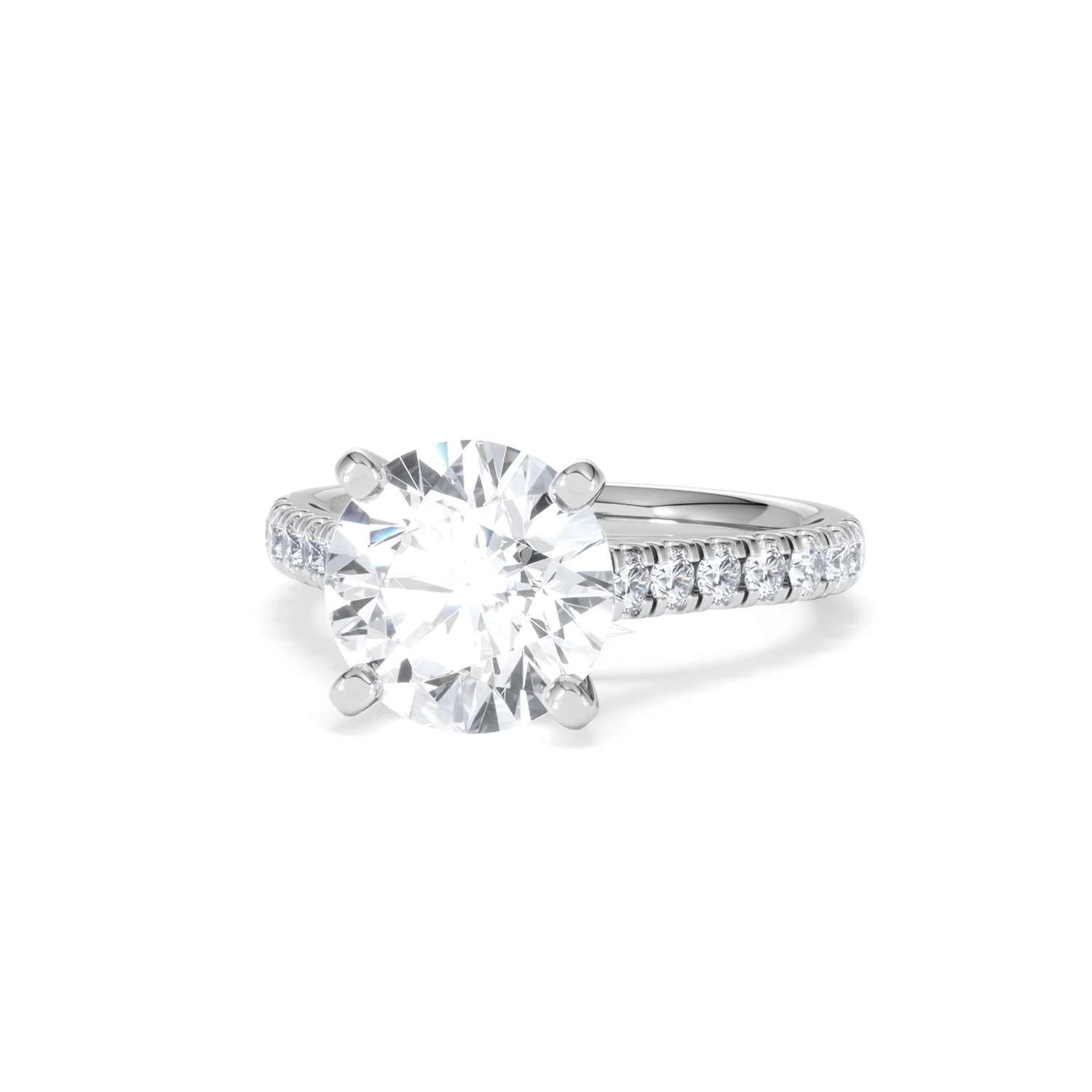 Natalia 3.45ct Lab Diamond Round Cut Engagement Ring in Platinum G/VS1 - Image 86