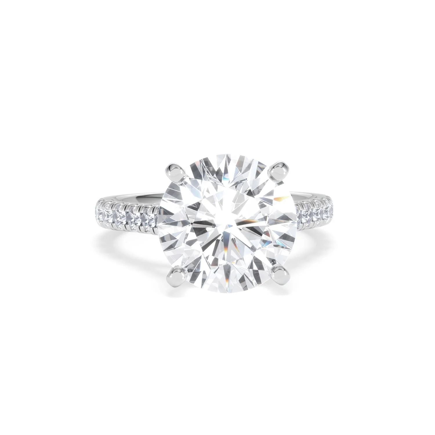 Natalia 5.65ct Lab Diamond Round Cut Engagement Ring in 18K White Gold G/VS1 - Image 10