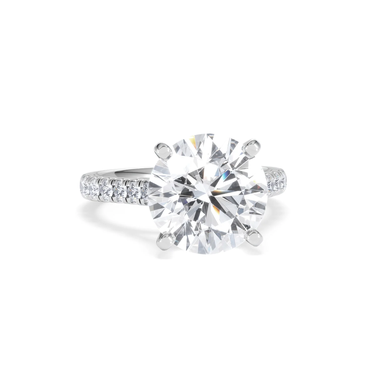 Natalia 5.65ct Lab Diamond Round Cut Engagement Ring in 18K White Gold G/VS1 - Image 11