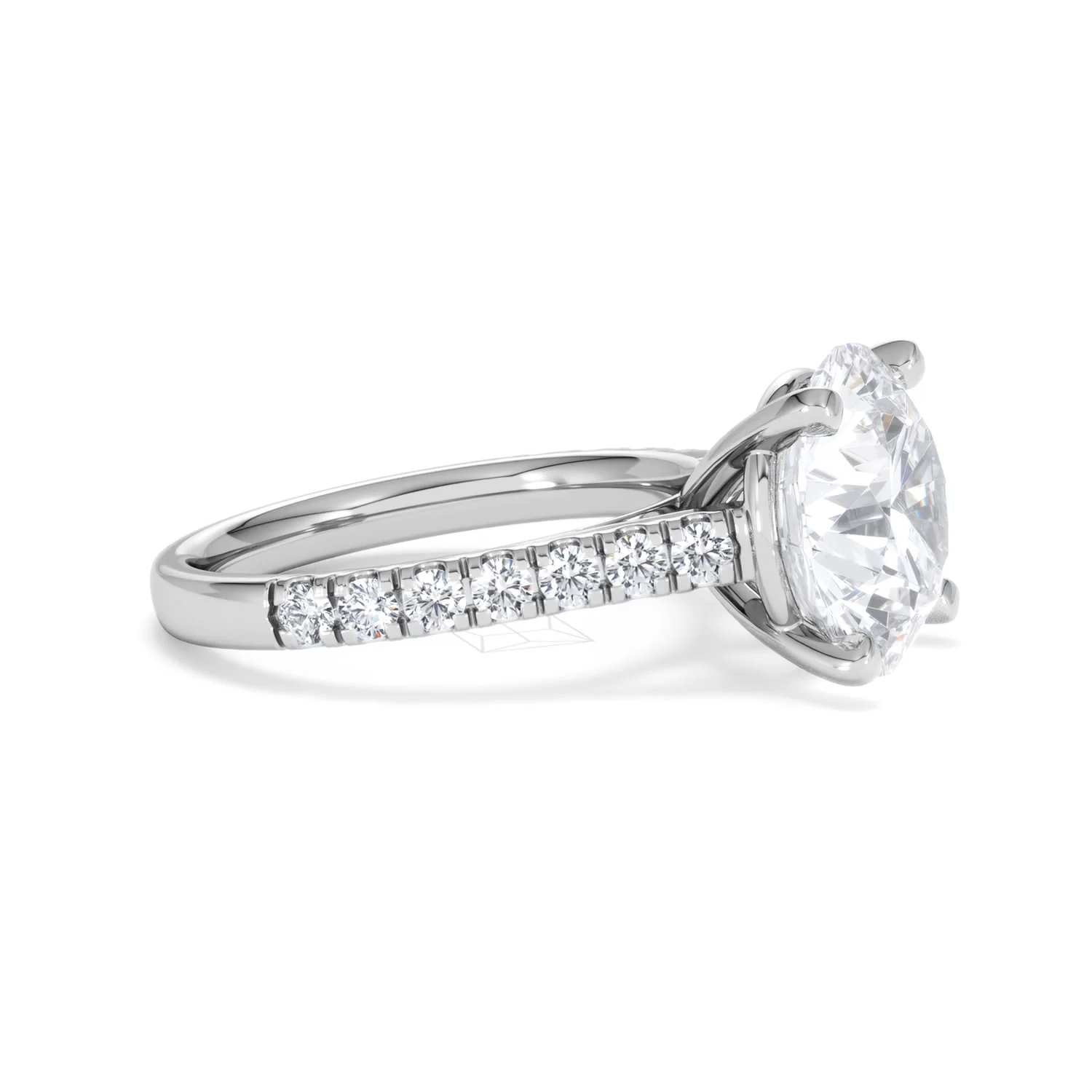 Natalia 5.65ct Lab Diamond Round Cut Engagement Ring in 18K White Gold G/VS1 - Image 24