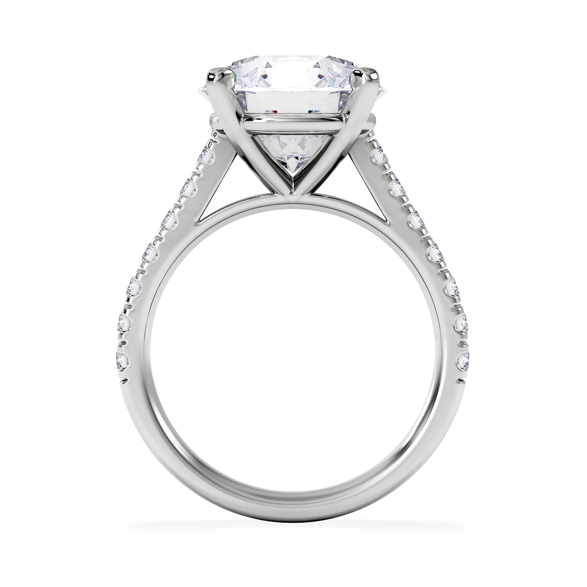 Natalia 5.65ct Lab Diamond Round Cut Engagement Ring in 18K White Gold G/VS1 - Image 3