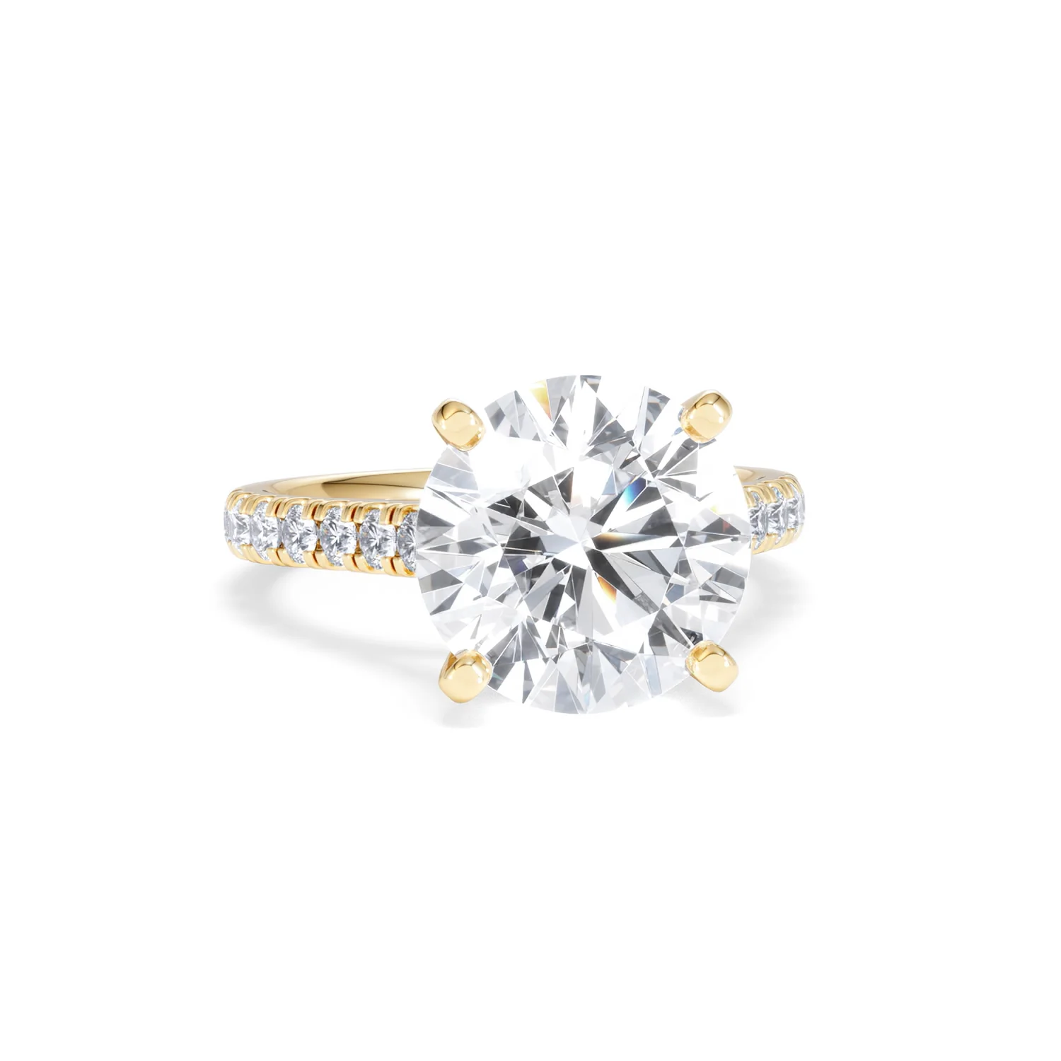 Natalia 5.65ct Lab Diamond Round Cut Engagement Ring in 18K Yellow Gold G/VS1 - Image 11