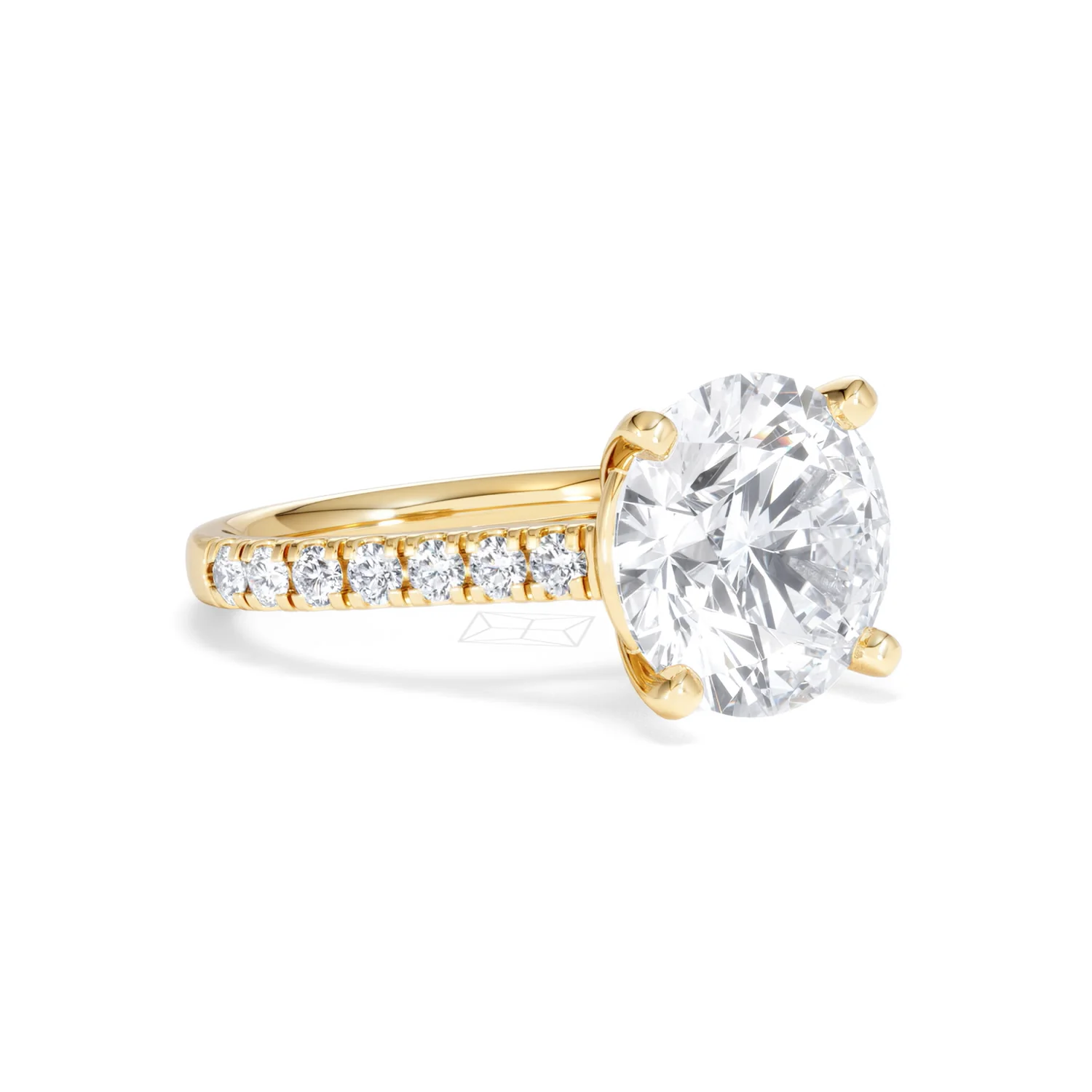 Natalia 5.65ct Lab Diamond Round Cut Engagement Ring in 18K Yellow Gold G/VS1 - Image 17