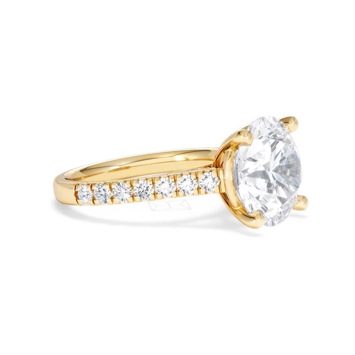 Natalia 5.65ct Lab Diamond Round Cut Engagement Ring in 18K Yellow Gold G/VS1 - Image 21