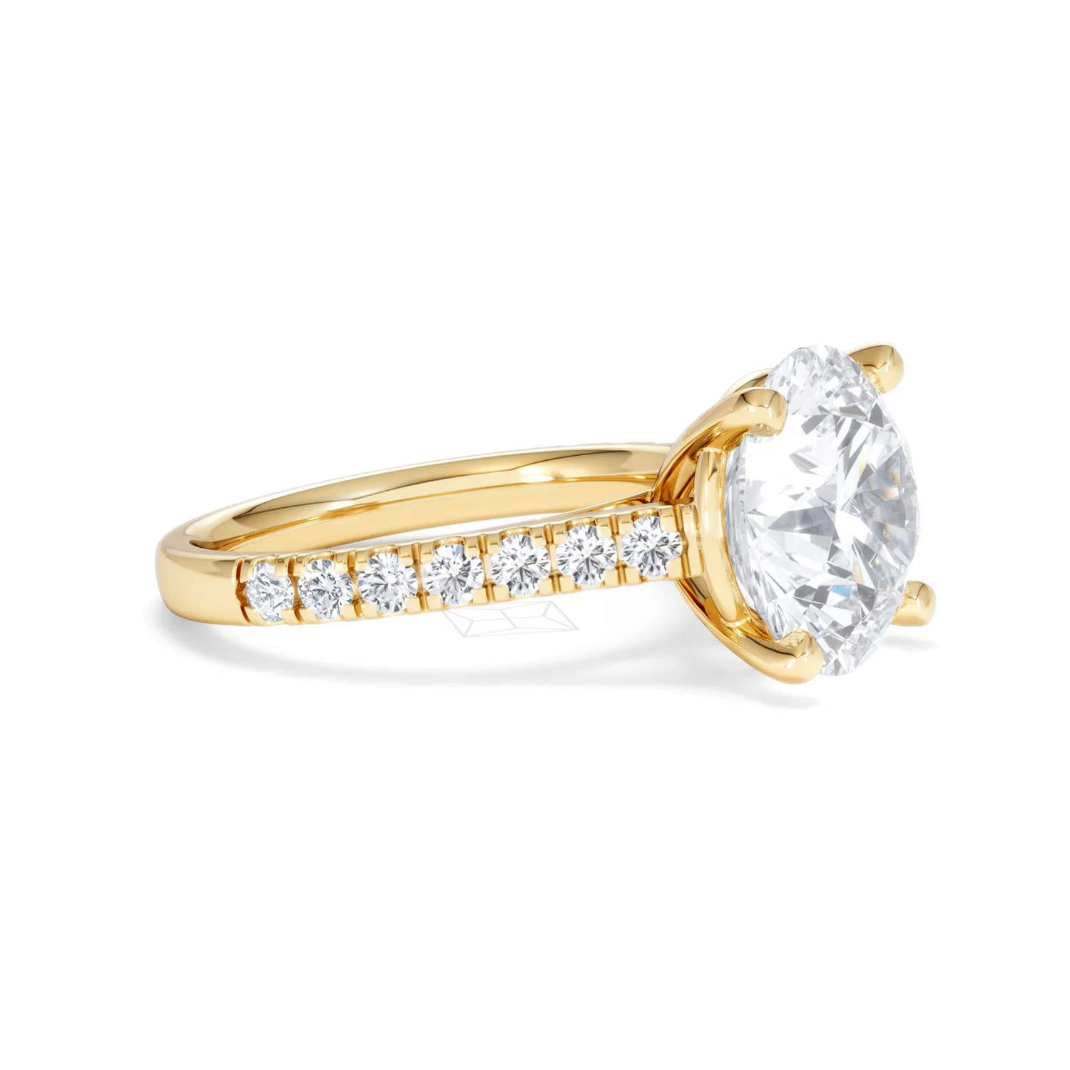 Natalia 5.65ct Lab Diamond Round Cut Engagement Ring in 18K Yellow Gold G/VS1 - Image 22