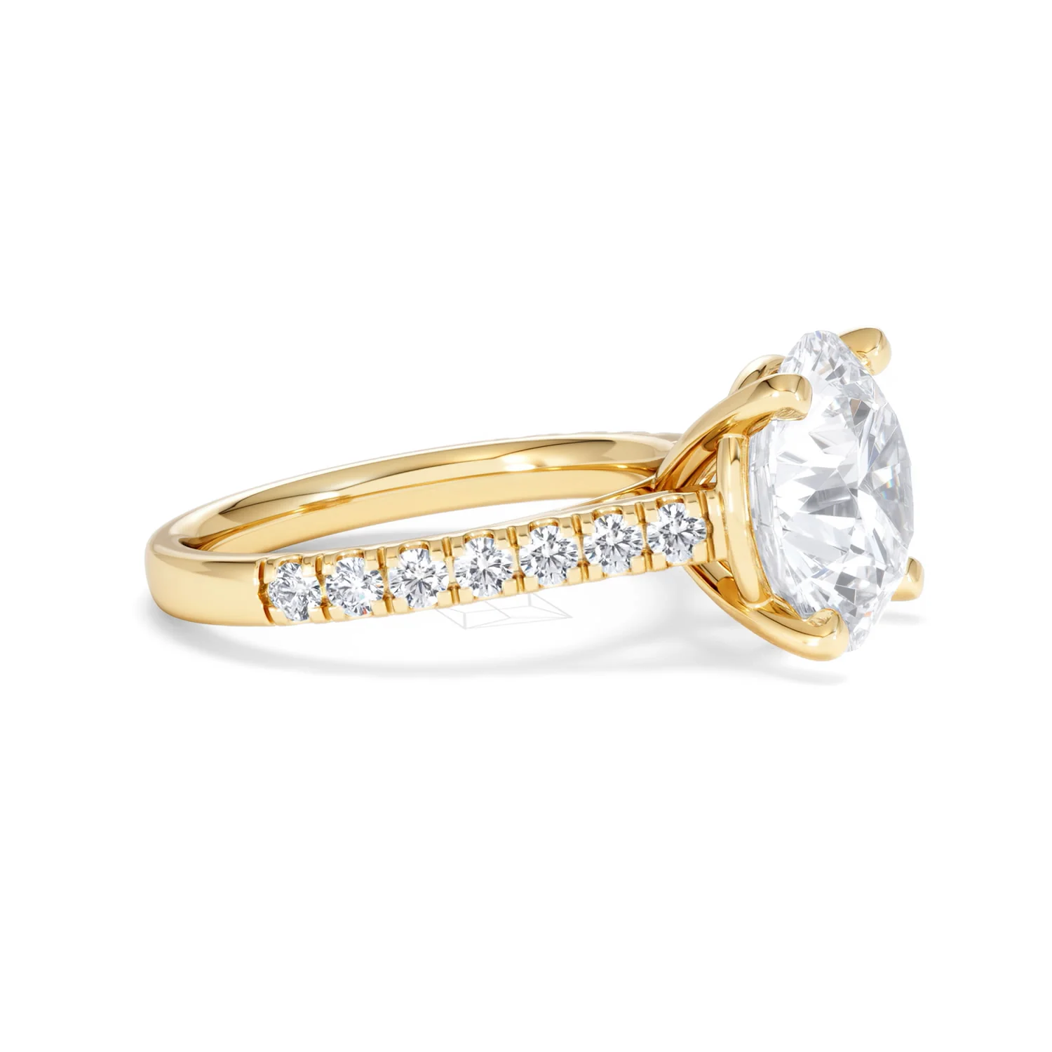 Natalia 5.65ct Lab Diamond Round Cut Engagement Ring in 18K Yellow Gold G/VS1 - Image 24