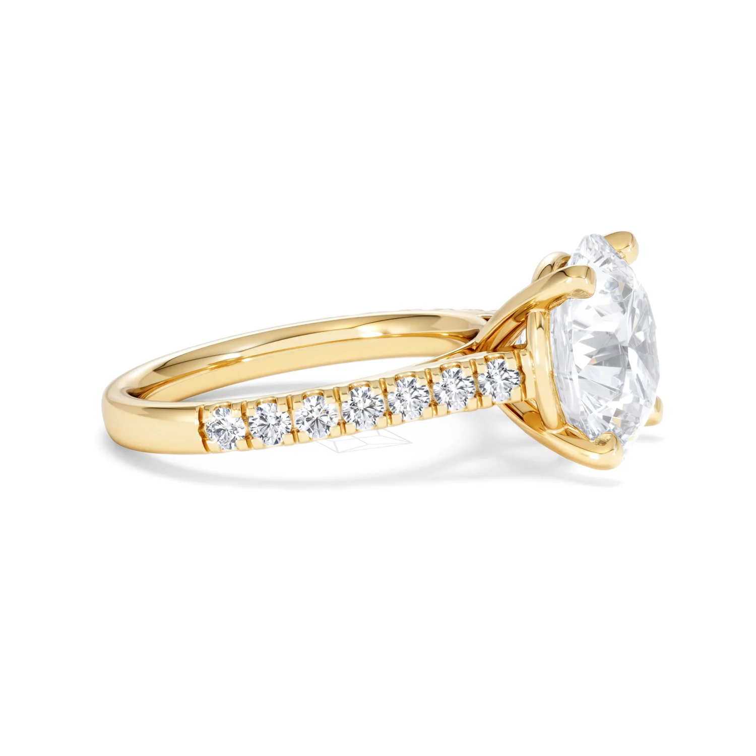 Natalia 5.65ct Lab Diamond Round Cut Engagement Ring in 18K Yellow Gold G/VS1 - Image 25