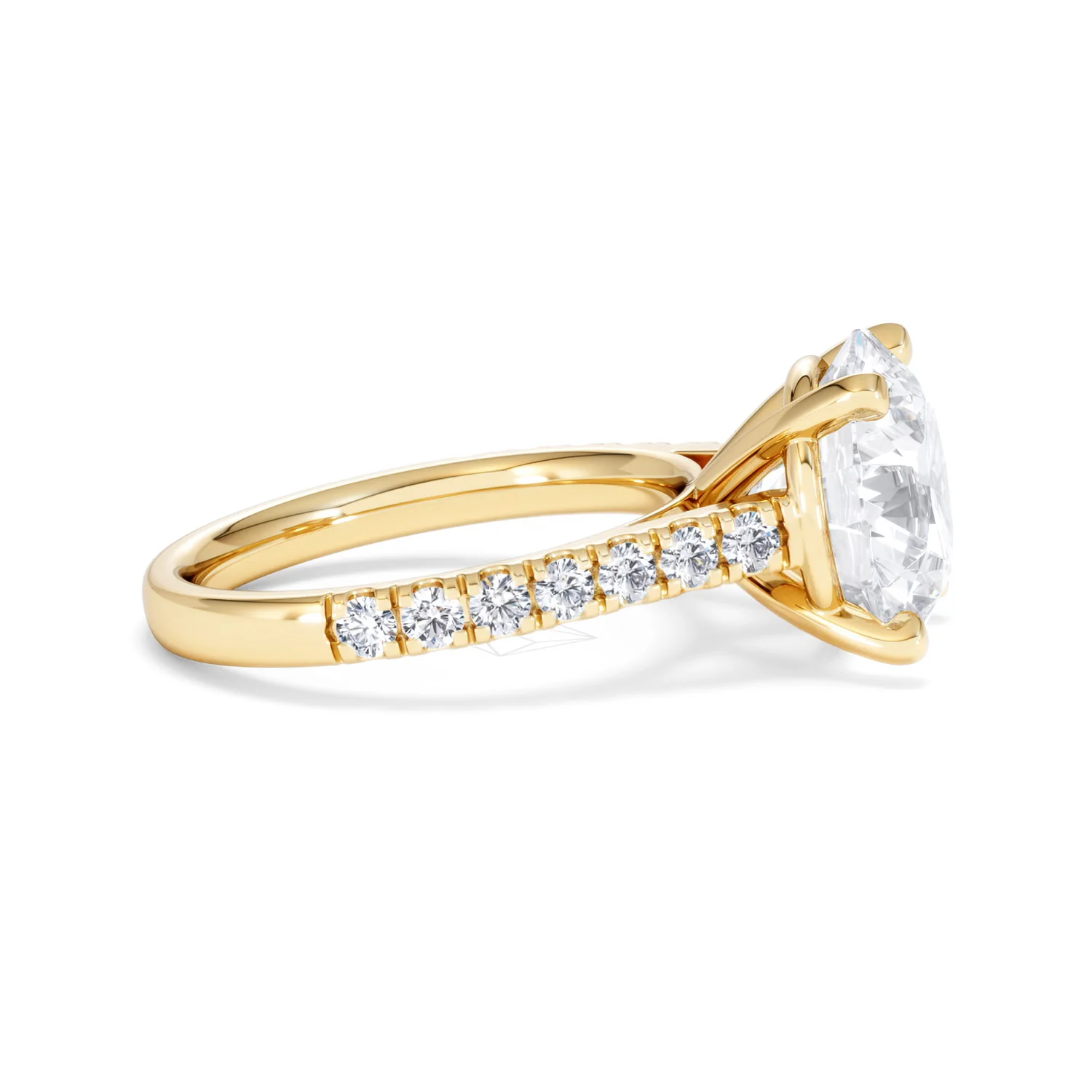 Natalia 5.65ct Lab Diamond Round Cut Engagement Ring in 18K Yellow Gold G/VS1 - Image 27