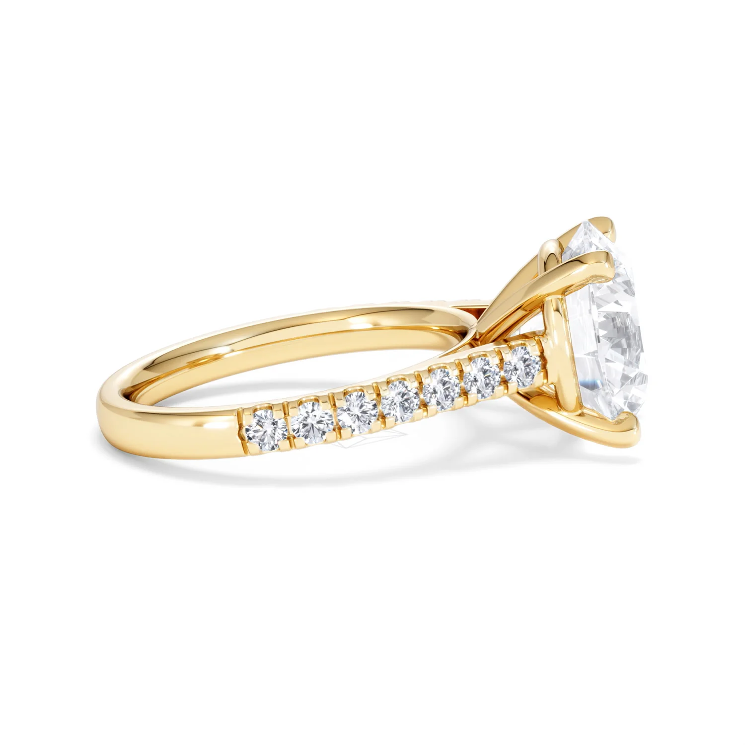 Natalia 5.65ct Lab Diamond Round Cut Engagement Ring in 18K Yellow Gold G/VS1 - Image 28