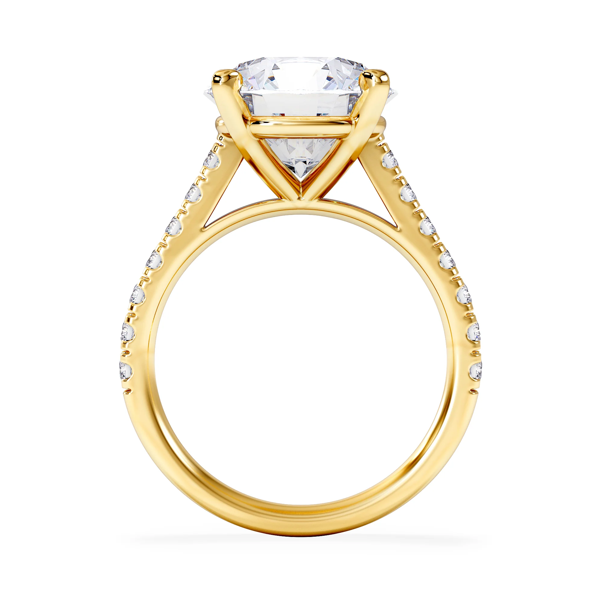 Natalia 5.65ct Lab Diamond Round Cut Engagement Ring in 18K Yellow Gold G/VS1 - Image 3