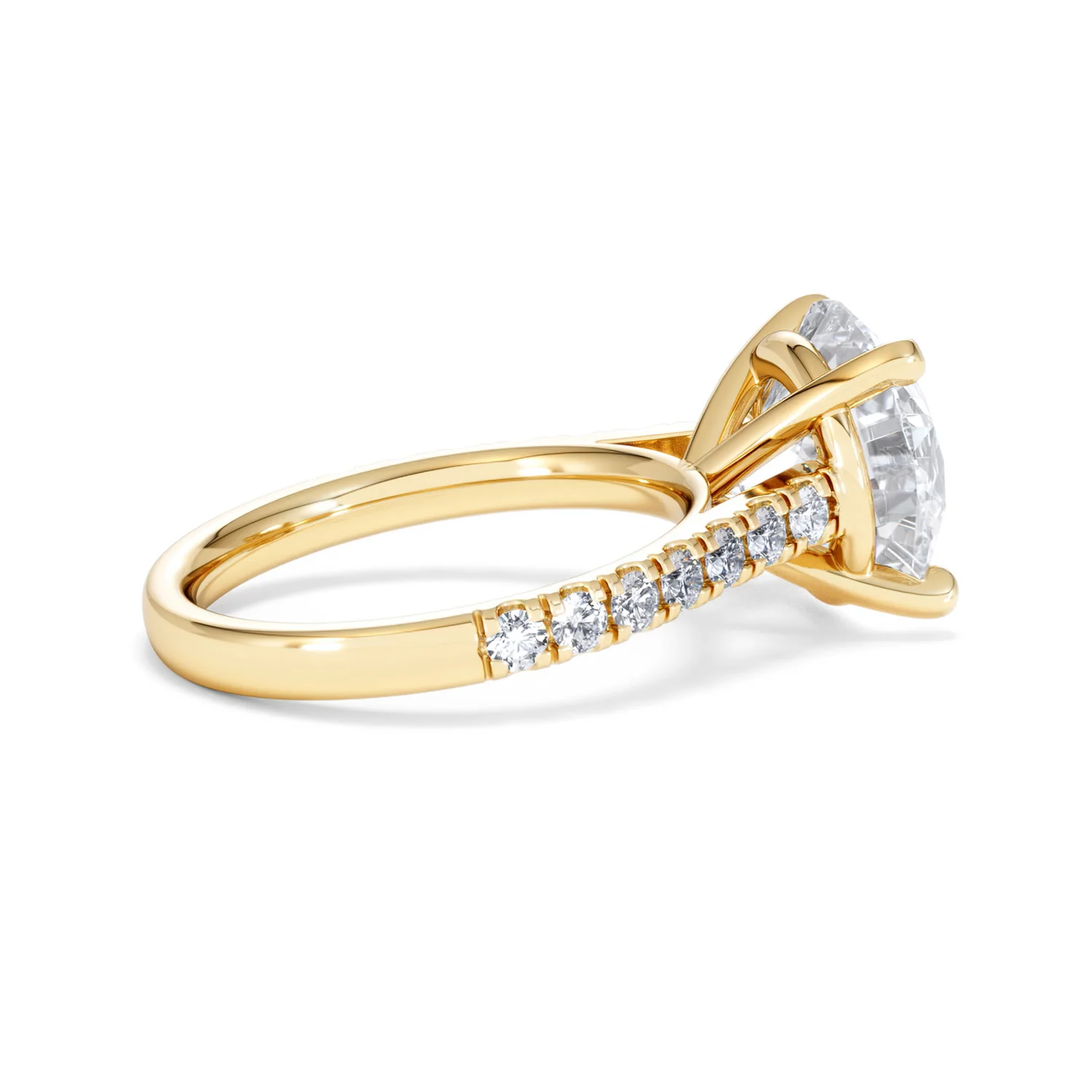 Natalia 5.65ct Lab Diamond Round Cut Engagement Ring in 18K Yellow Gold G/VS1 - Image 33